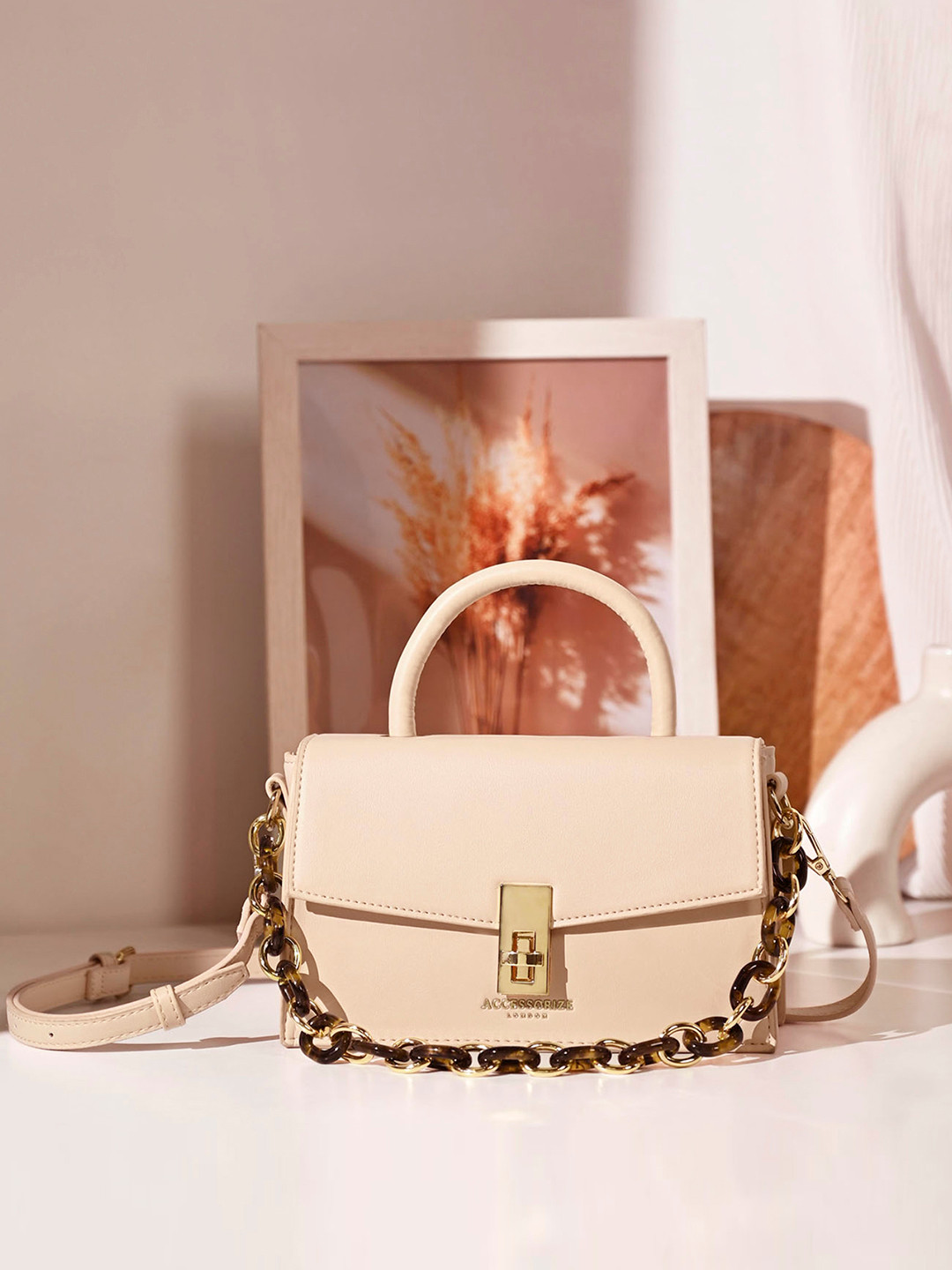 Accessorize Women Marla Croc Satchel Sling Bag