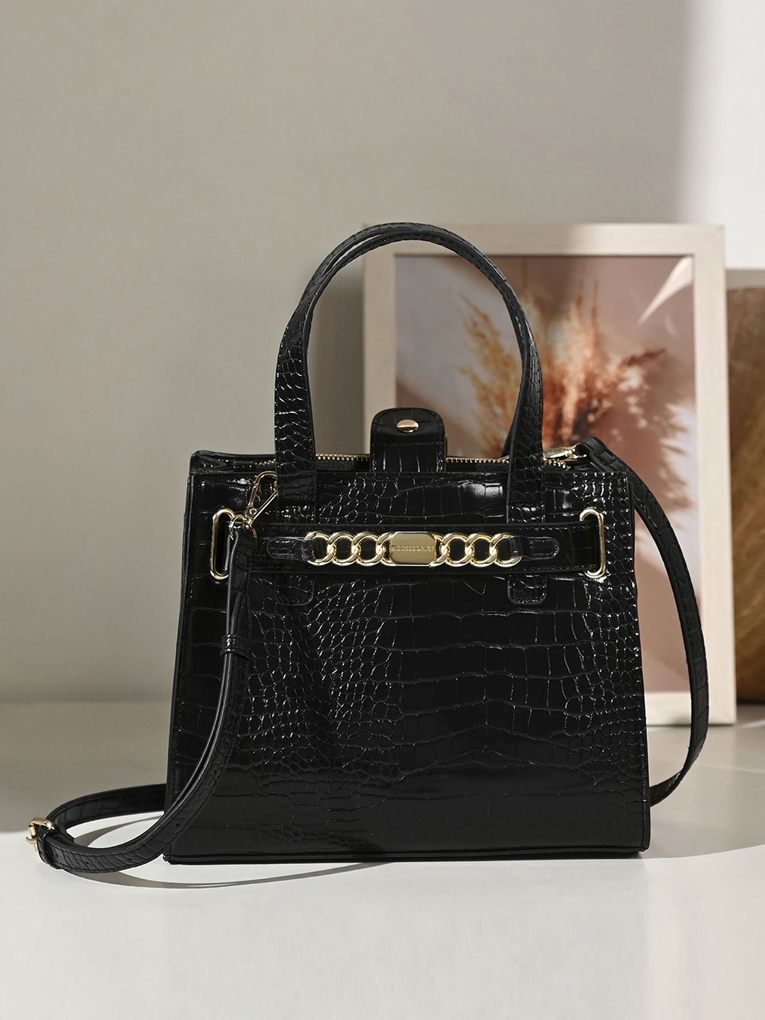 Buy Accessorize London Women Marla Croc Satchel Sling Bag Handbags for Women 27567634 Myntra