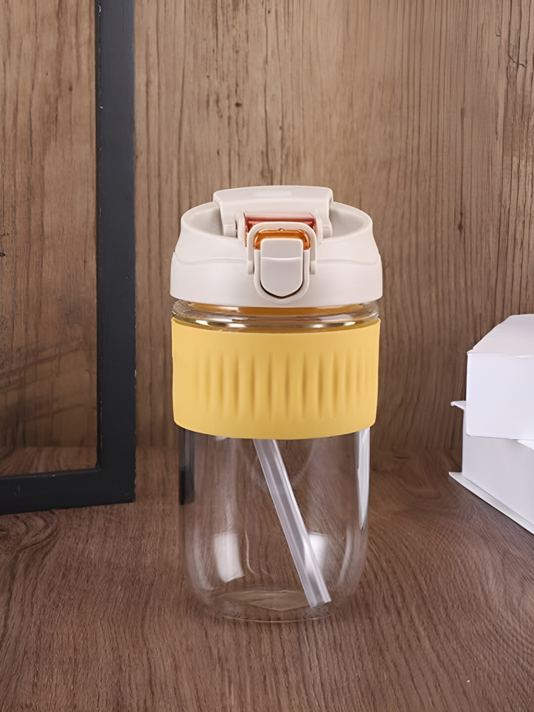 UniKart Yellow & Transparent Glass Sipper Bottle 500 ml