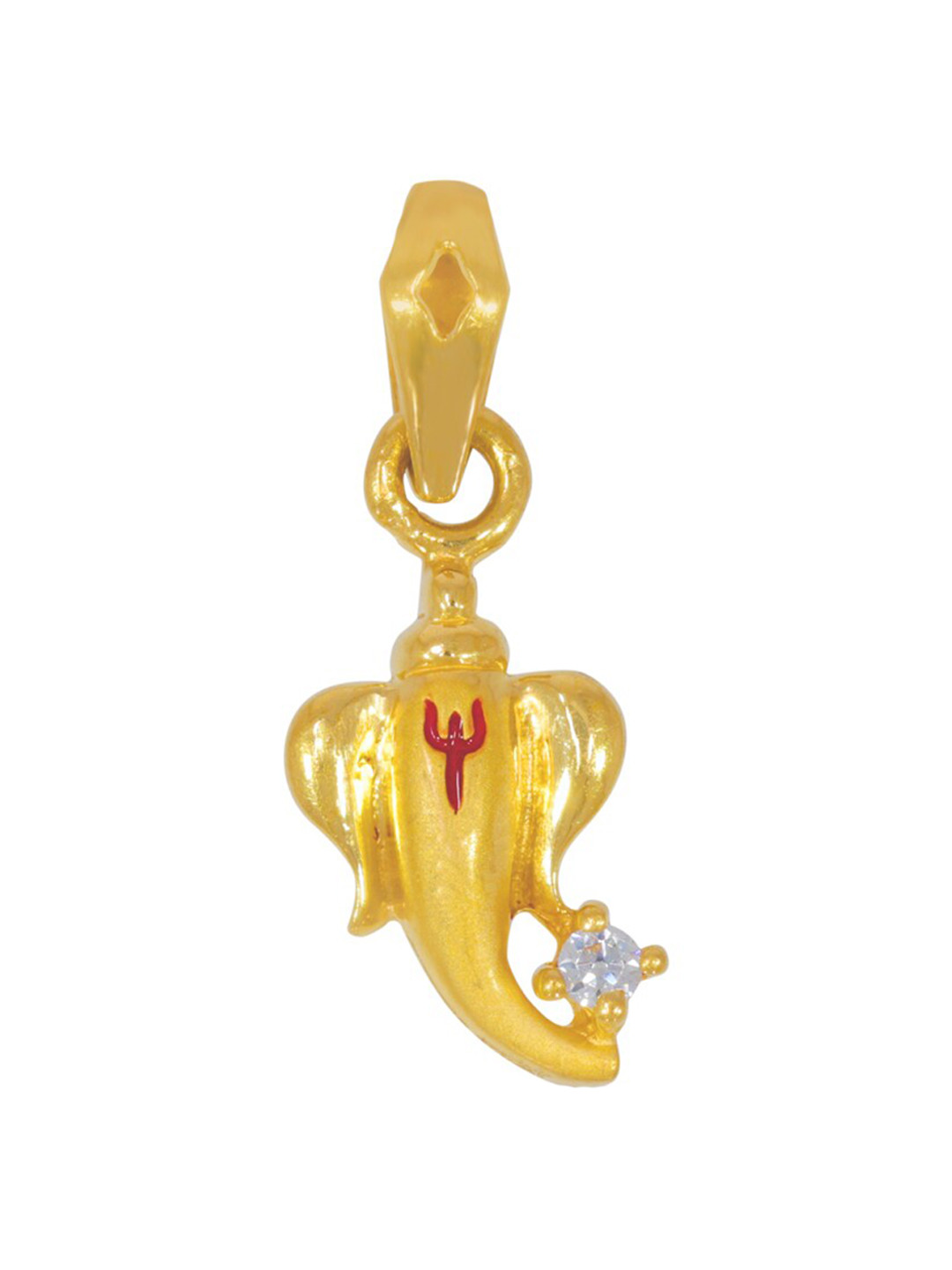 BHIMA 22K Hallmark 916 Purity Yellow Gold Ganesha Stone Pendant