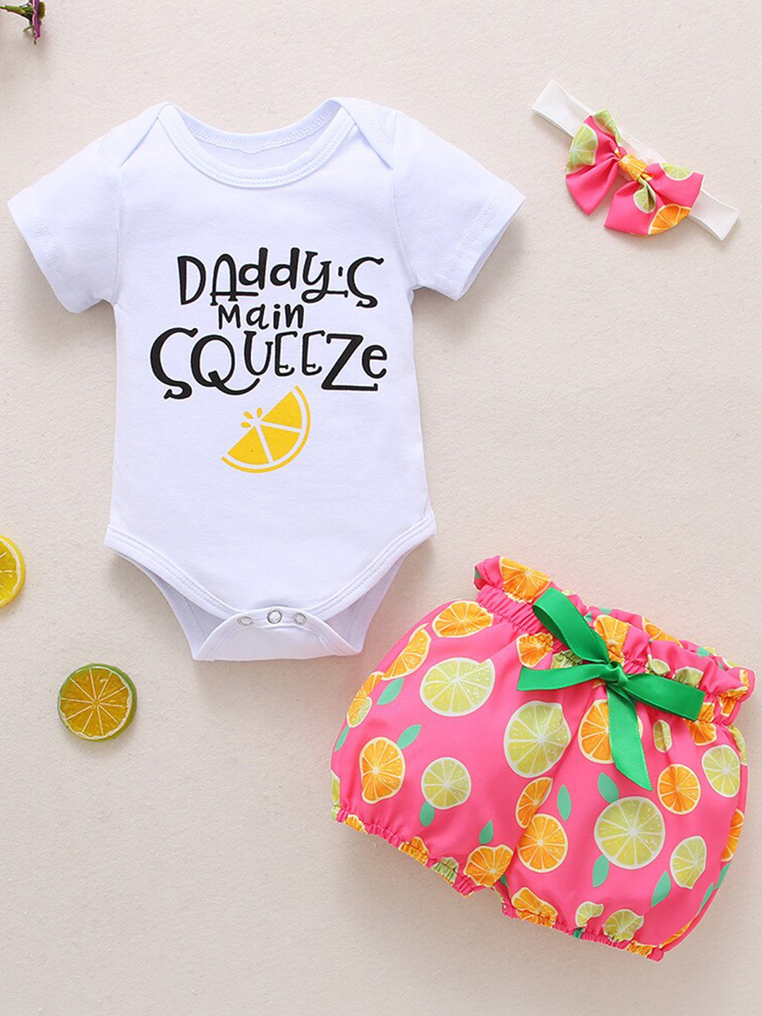 Babymoon Infant Girls 3-Pcs Cotton Baby Apparel Gift Set
