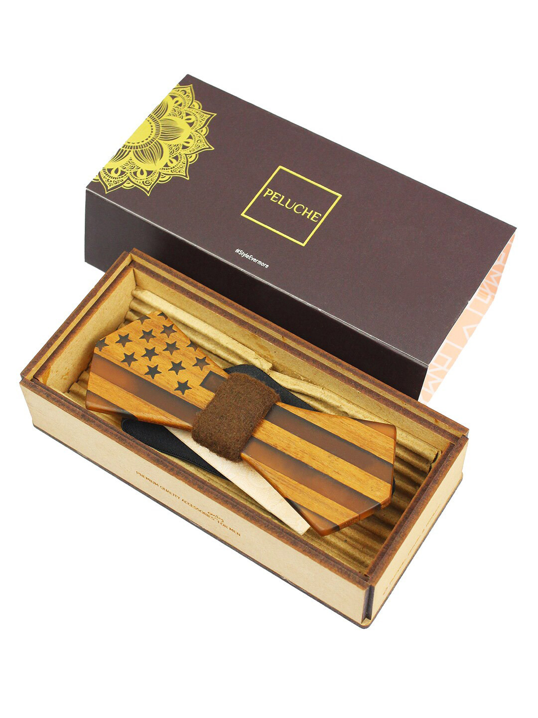 PELUCHE Men Printed Acrylic Bow Tie