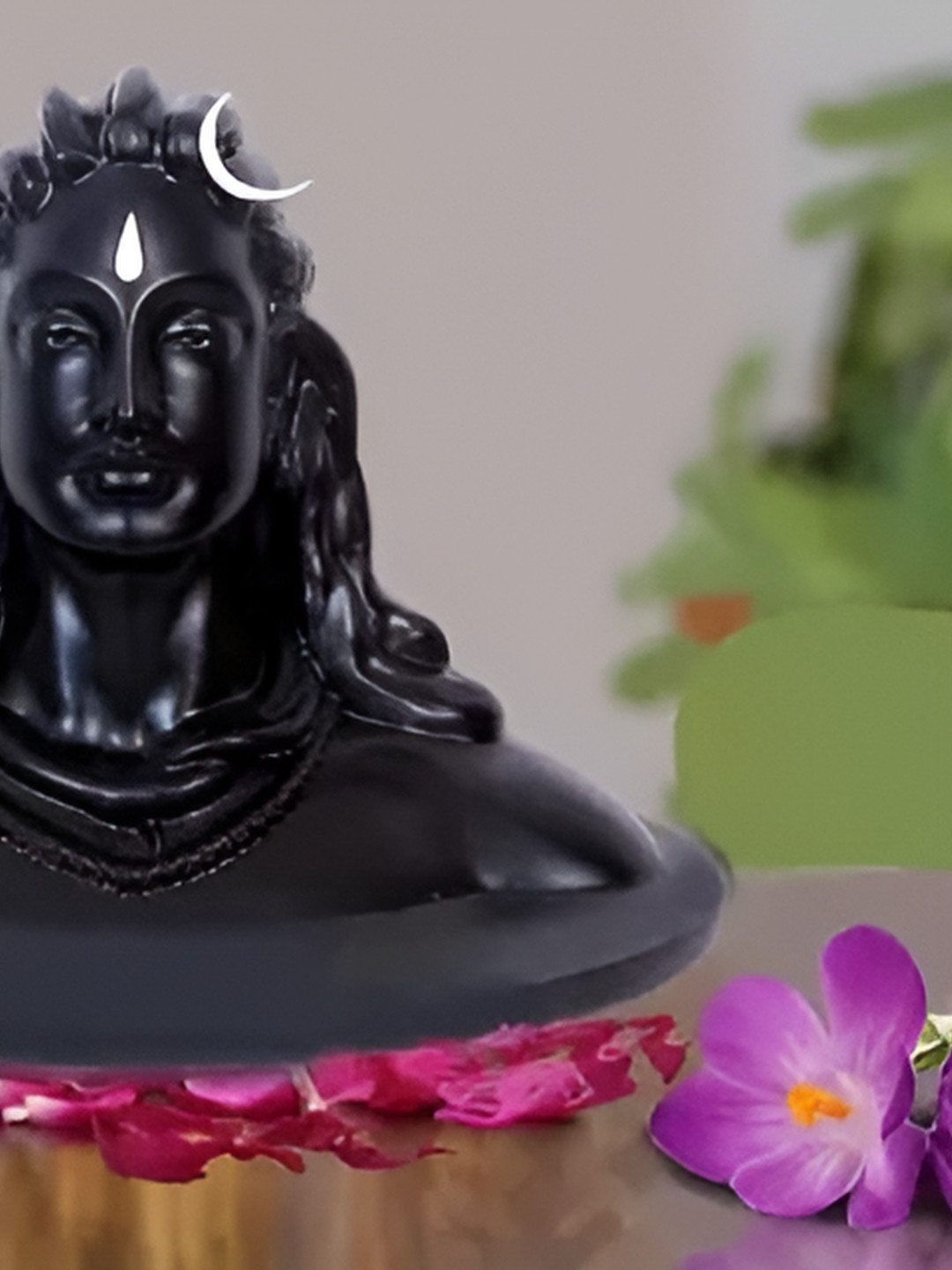 Navyaksh Yogi Black Polyresin Matte Prayer Room Small Showpiece - 6.4 Inches