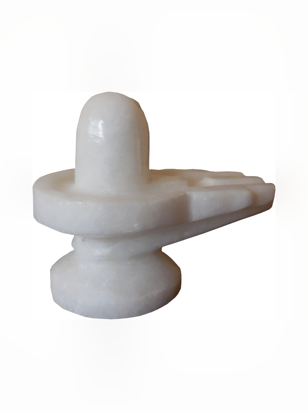 Navyaksh White Stone Natural Prayer Room Small Showpiece - 2.6 Inches