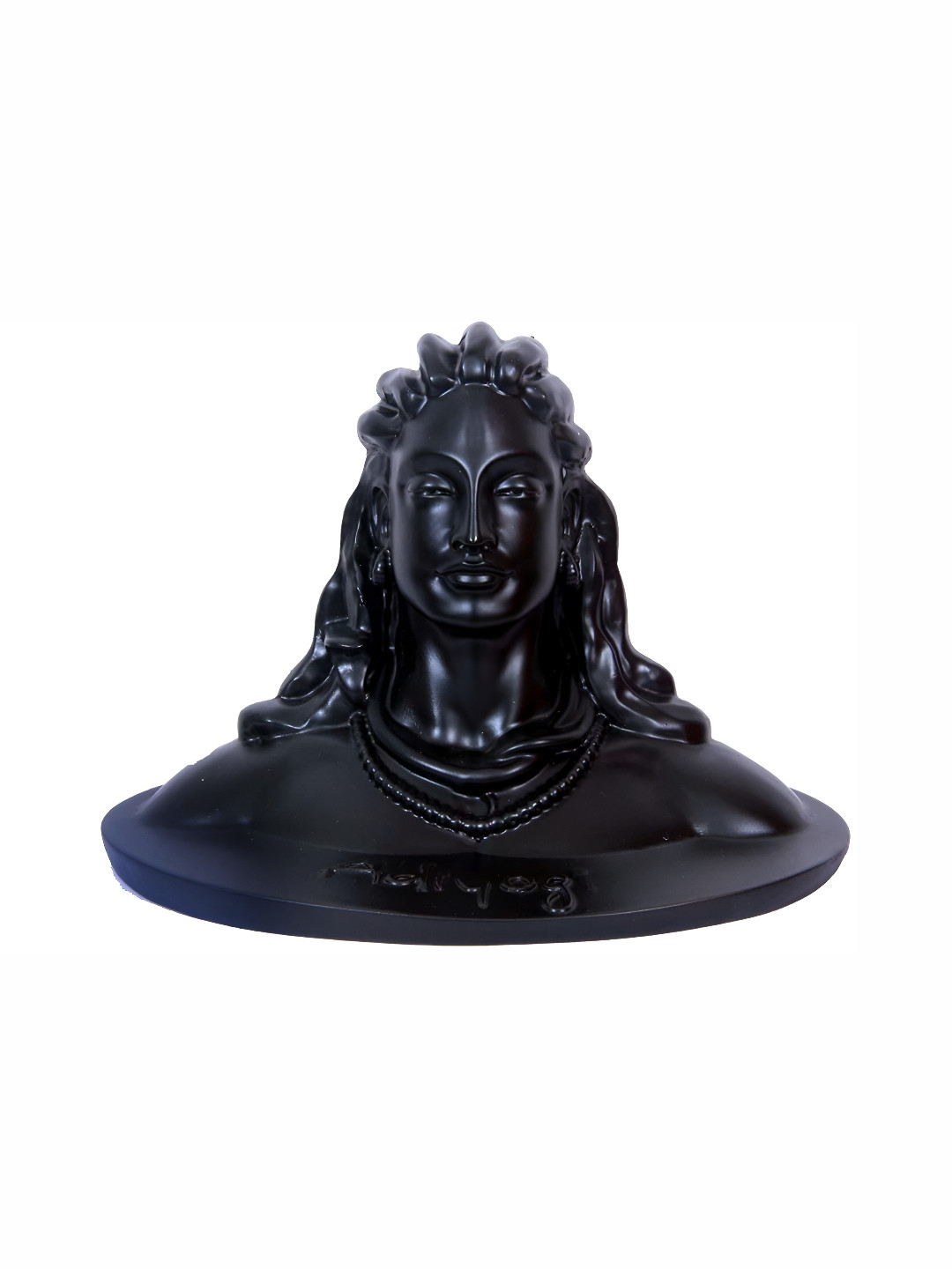 Navyaksh Yogi Black Plastic Matte Prayer Room Small Showpiece - 6.5 Inches