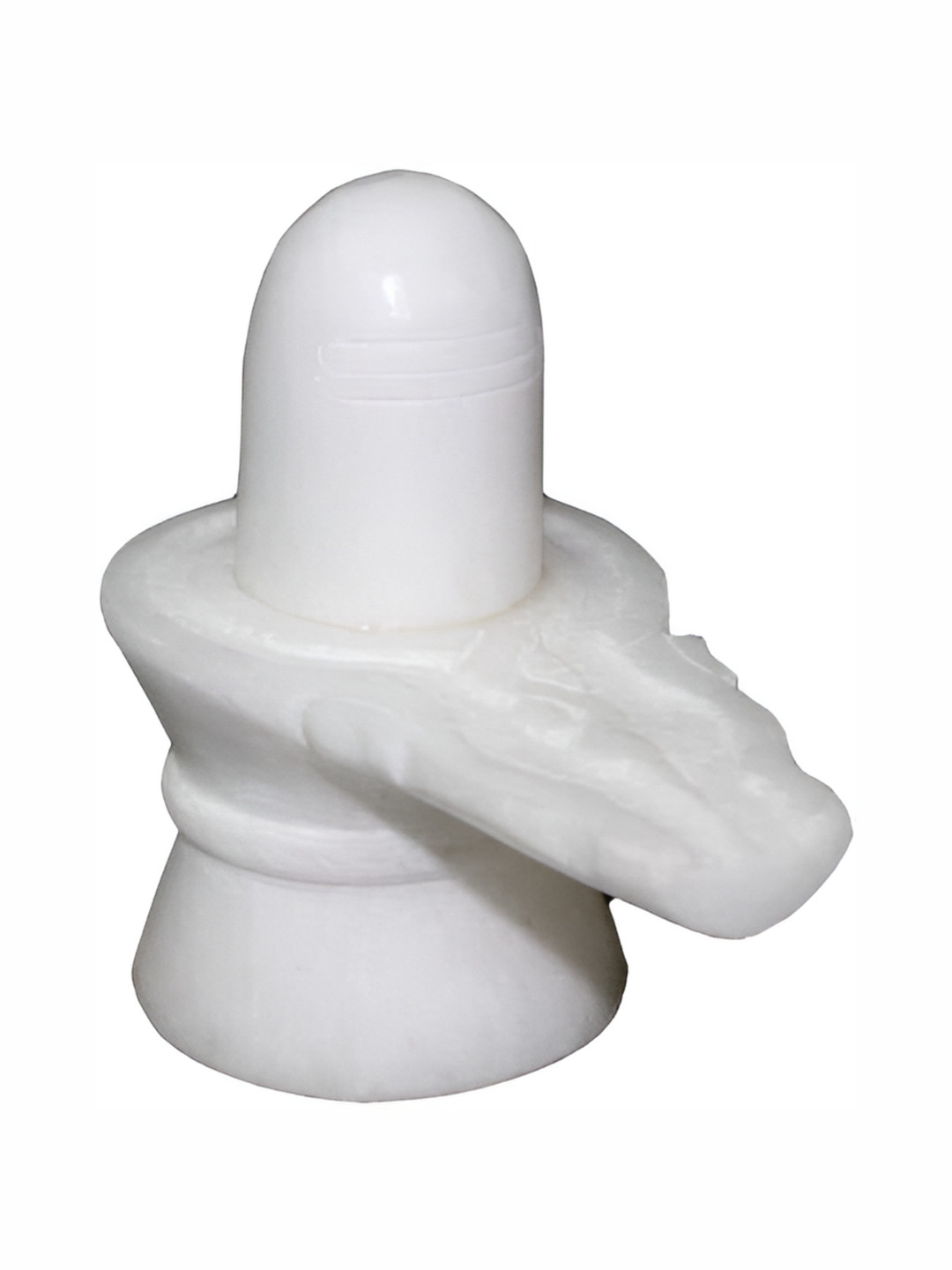 Navyaksh White Marble Metallic Prayer Room Small Showpiece - 3.7 Inches