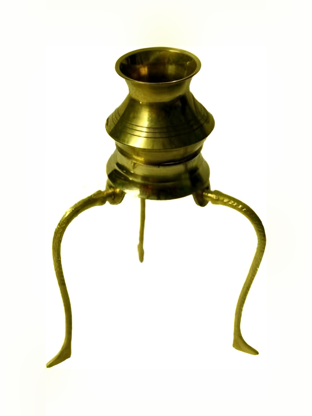 Navyaksh Bansiwl Gold Brass Metallic Prayer Room Set of 2 Small Showpieces - 4.7 Inches