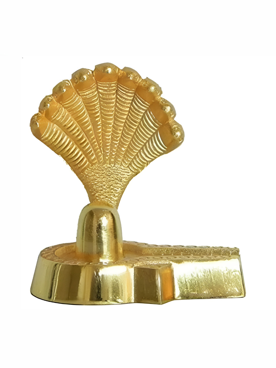 Navyaksh Sheshnaag Gold Metal Metallic Prayer Room Small Showpiece - 2.8 Inches
