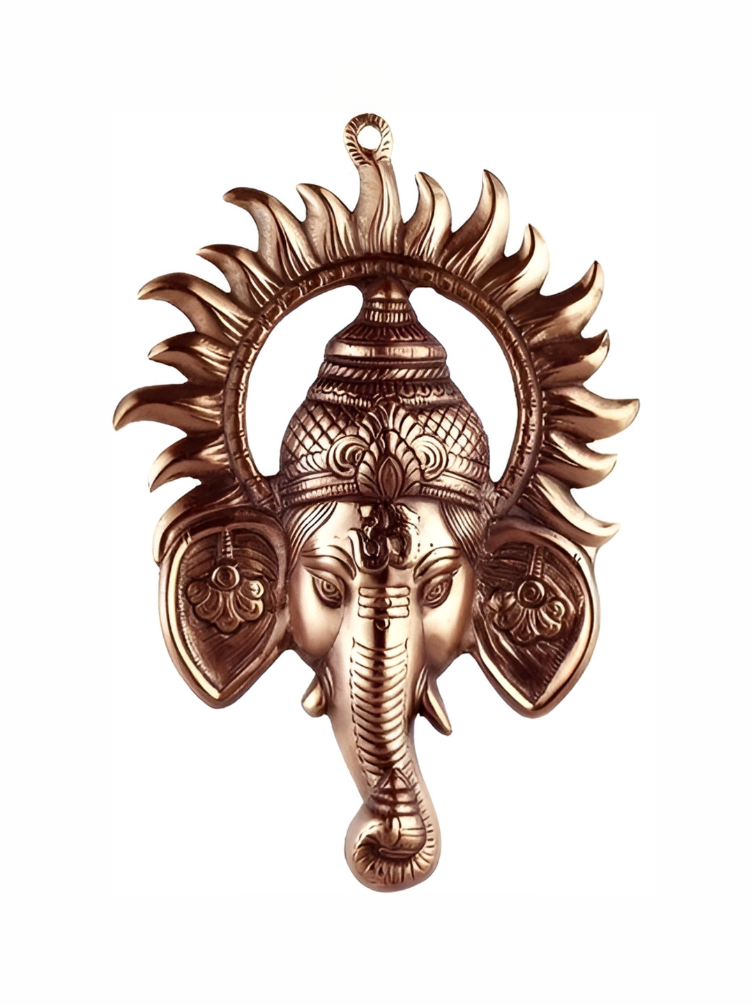 Navyaksh Ganesha Wall Hanging Metal Ethnic Motifs Matte Hall Spiritual Wall Decor-11.8In