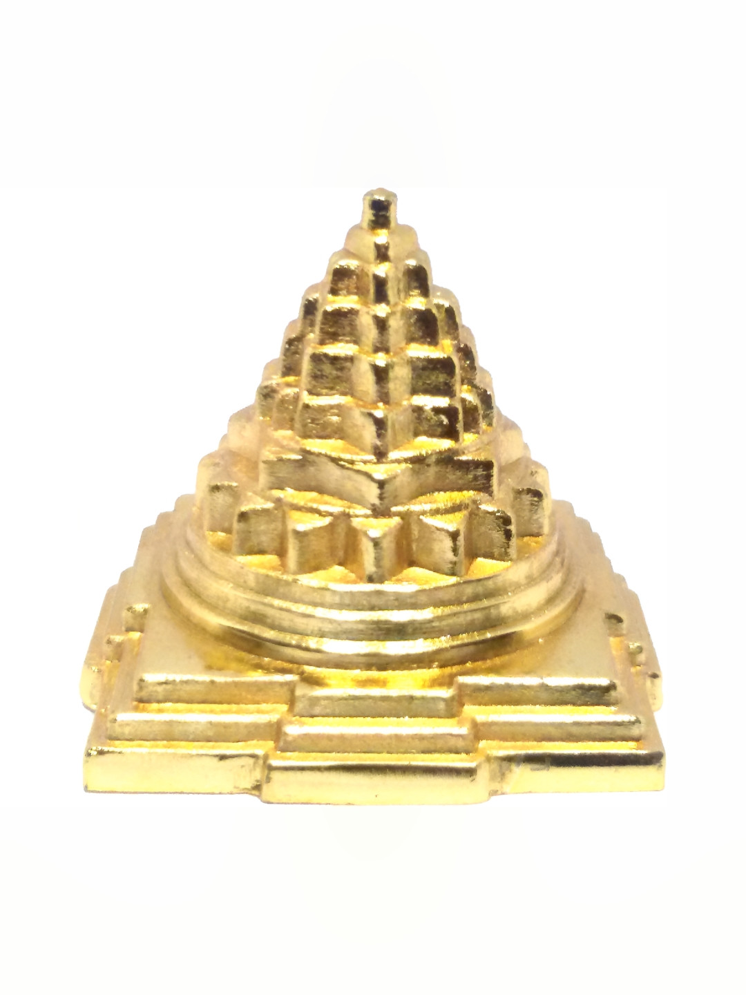 Navyaksh Shri Yantraa Gold Metal Metallic Prayer Room Small Showpiece - 2 Inches