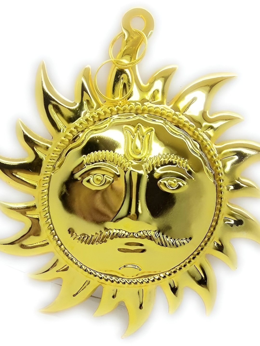Navyaksh Suraj Yellow Brass Metallic Prayer Room Small Showpiece - 7.9 Inches