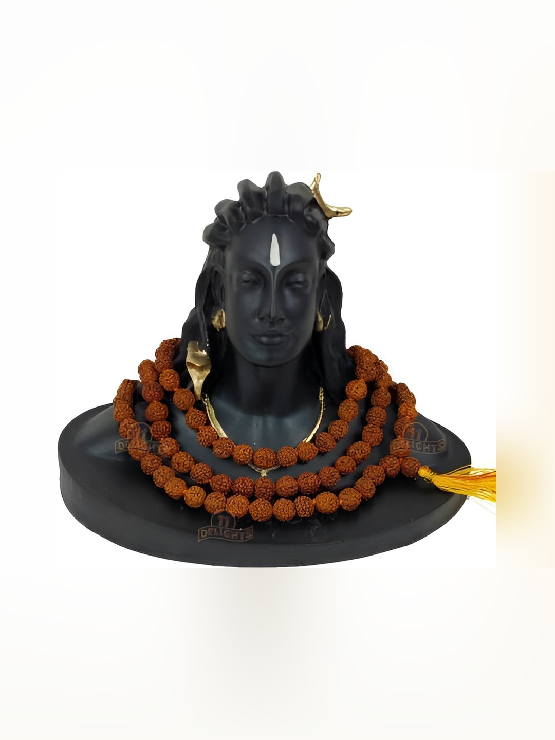 Navyaksh Yogi Black Polyresin Matte Study Room Set of 2 Medium Showpieces - 5.5 Inches
