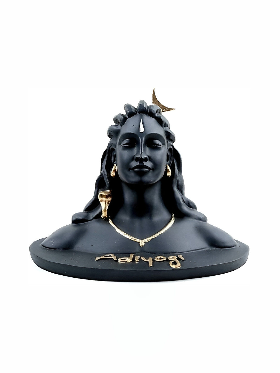 Navyaksh Aadi Yogi Black Polyresin Mirrored Prayer Room Small Showpiece - 2 Inches