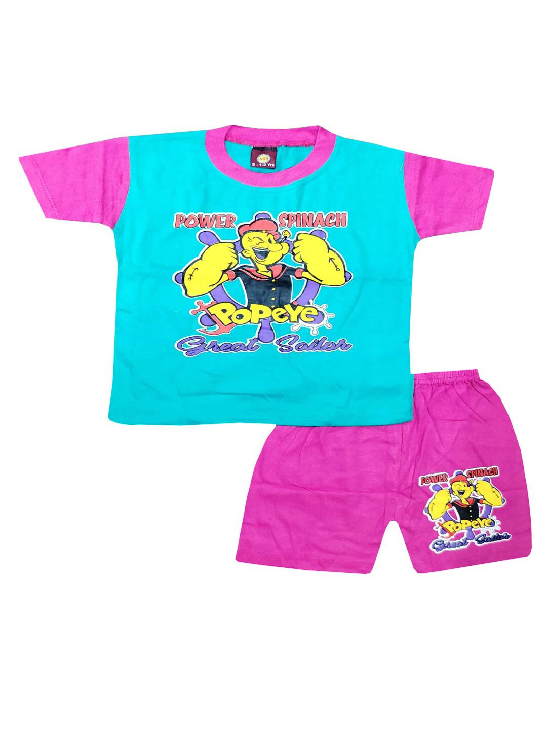 MRB Boys Graphic Printed Pure Cotton T-shirt with Shorts