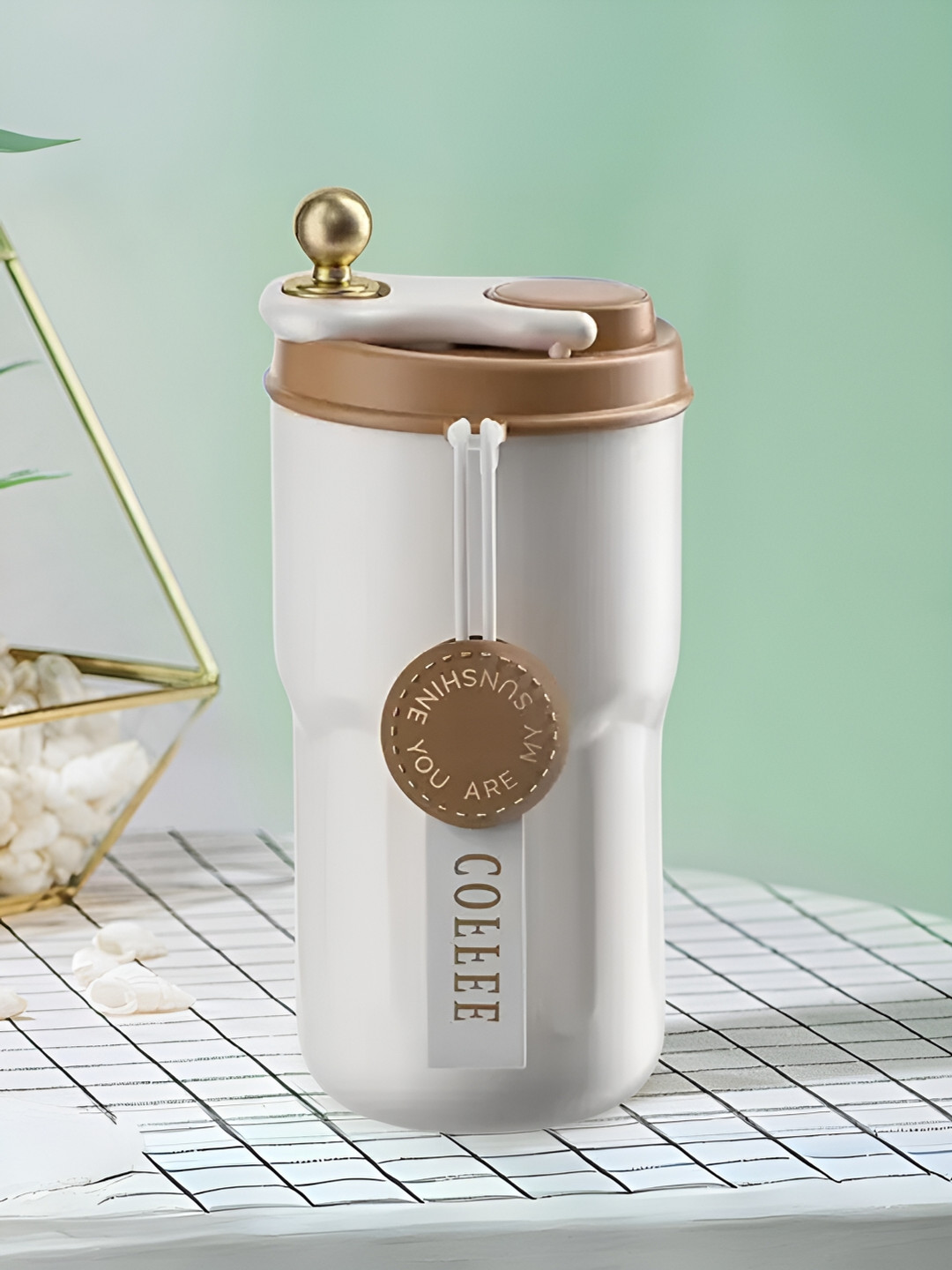 UniKart Brown Stainless Steel Handmade Mug-420ml