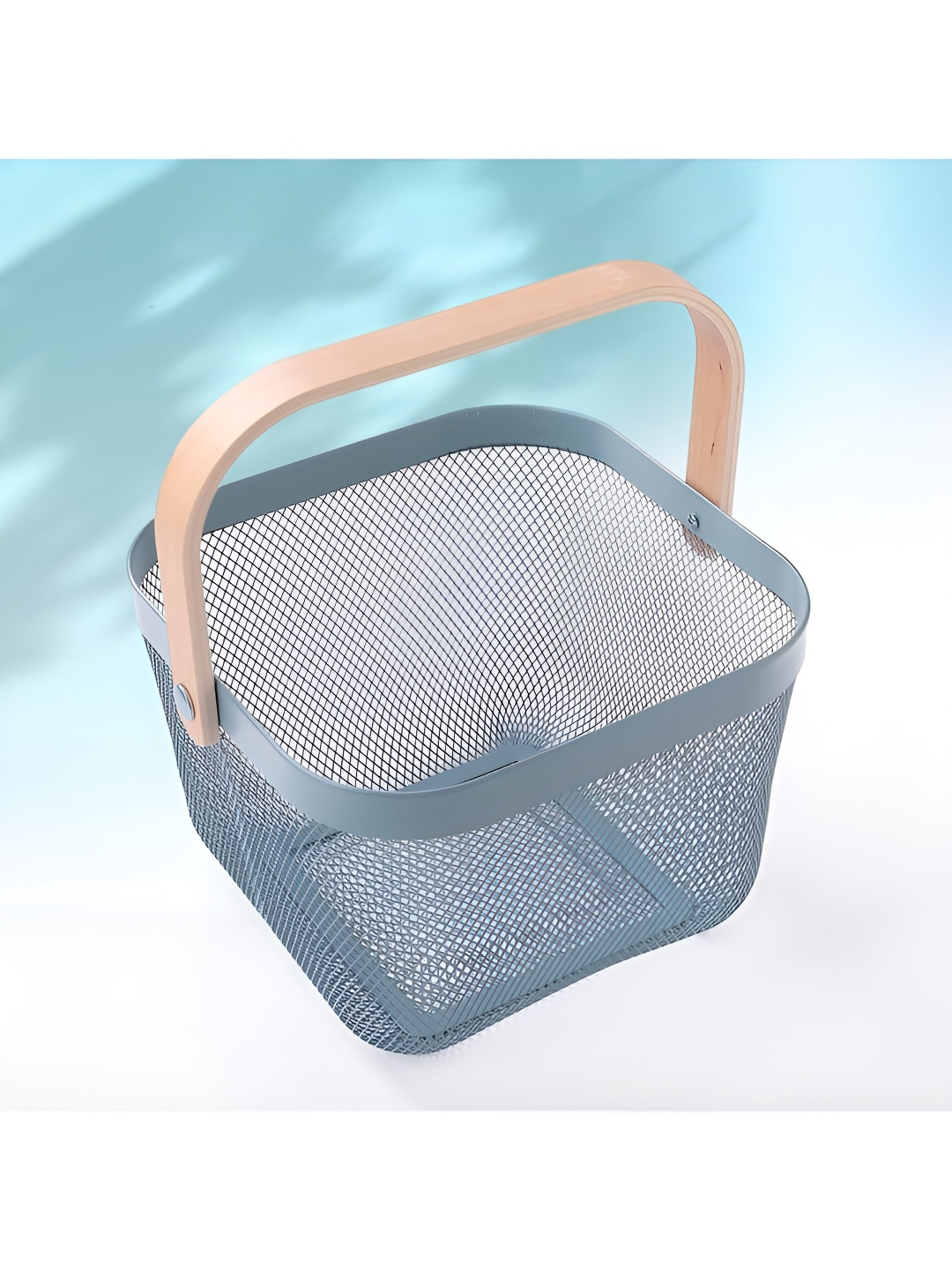 The Better Home Blue Metal Fruit and Vegetable Basket