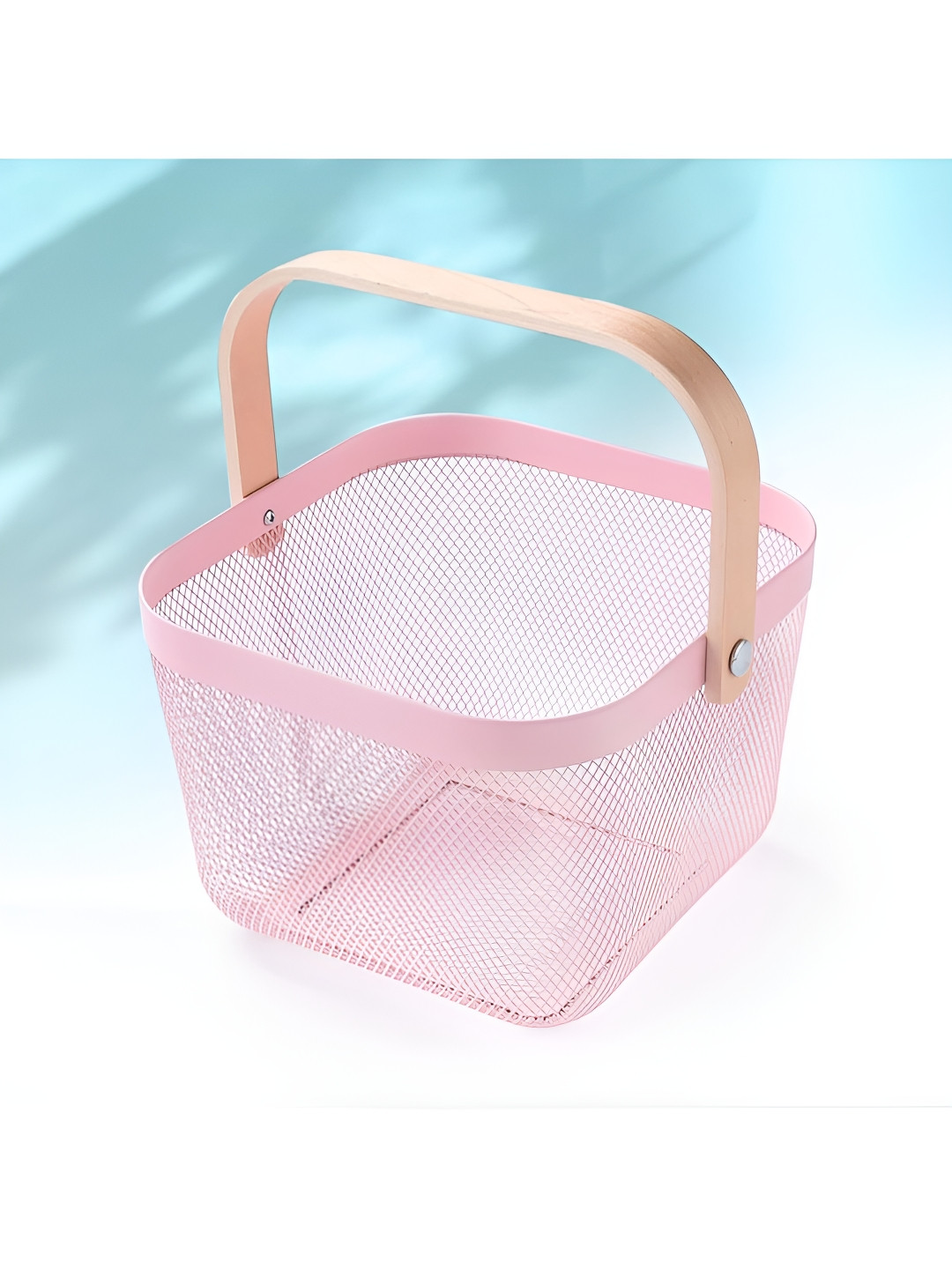 The Better Home Pink Metal Fruit and Vegetable Basket