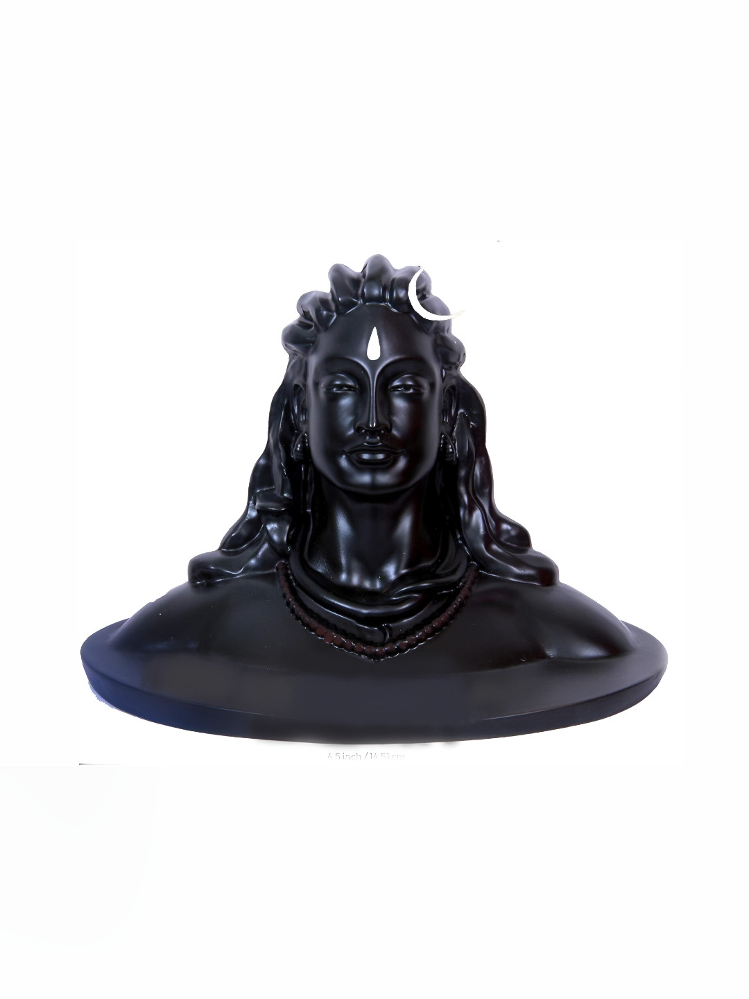 Navyaksh Adiyogi Black Polyresin Natural Prayer Room Small Showpiece - 6.5 Inches