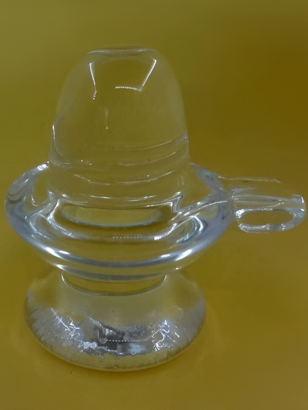 Navyaksh Shivling Transparent Glass Mirrored Prayer Room Small Showpiece - 2.6 Inches