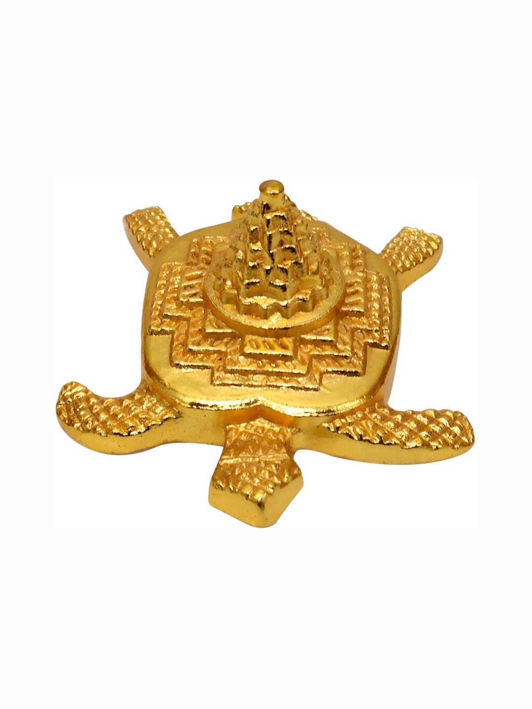 Navyaksh Turtle Gold Metal Metallic Prayer Room Tiny Showpiece - 2.8 Inches