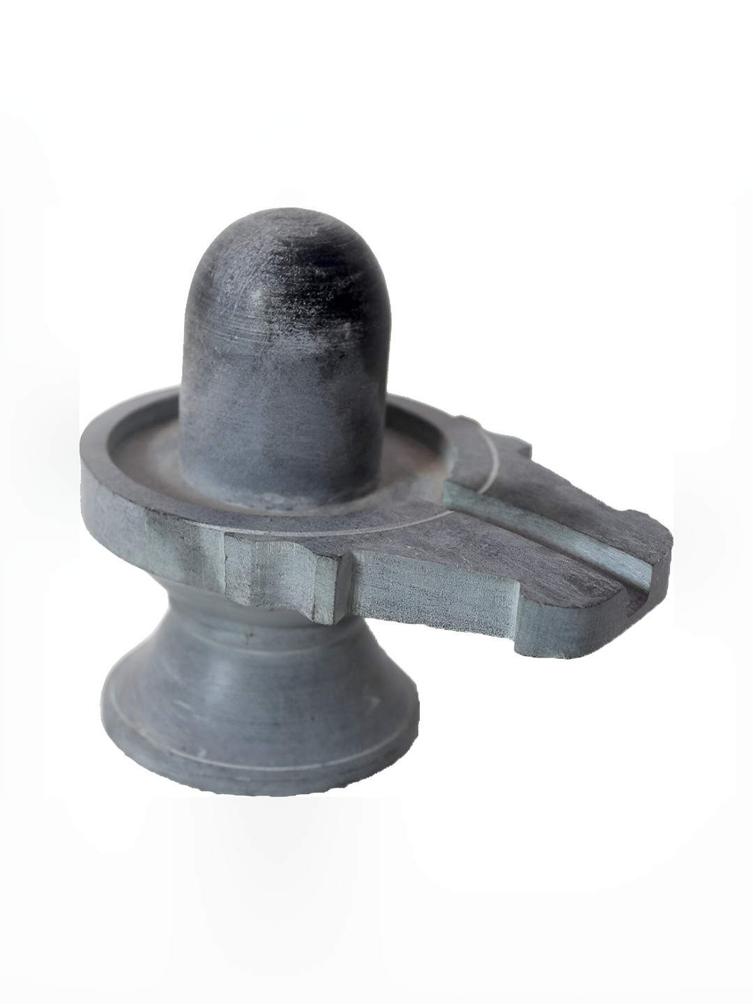 Navyaksh Shivling Grey Stone Natural Living Room Small Showpiece - 3.9 Inches
