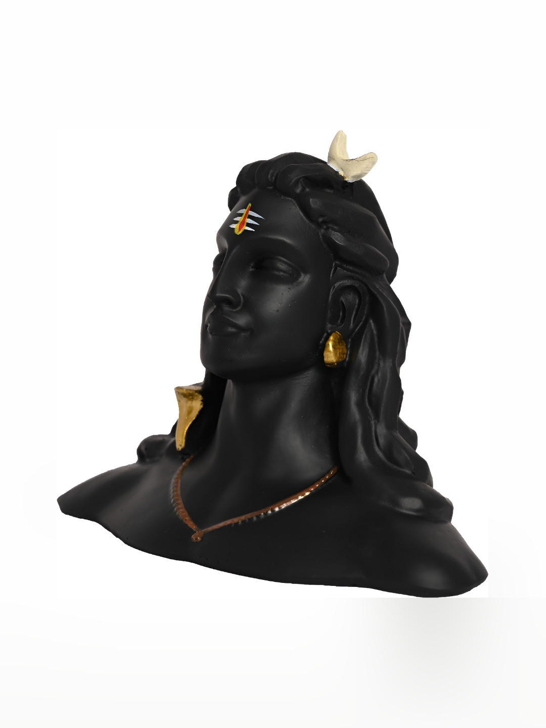 Navyaksh Yogi Shiva Statue17154019 Black Polyresin Glossy Prayer Room Small Showpiece - 4.5 Inches