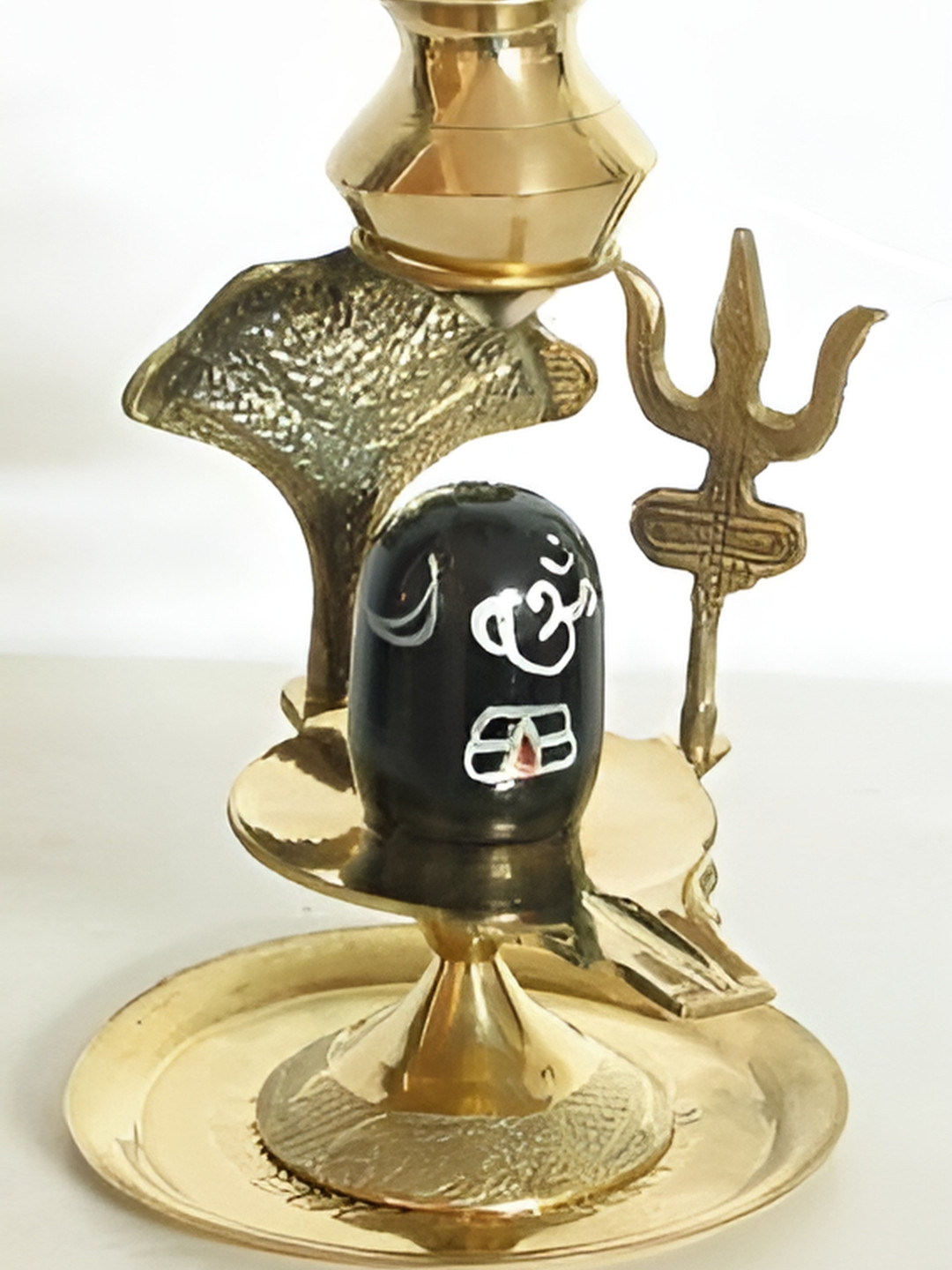 Navyaksh Plate New Tipahe Black Brass Metallic Prayer Room Set of 4 Tiny Showpieces - 1.6 Inches