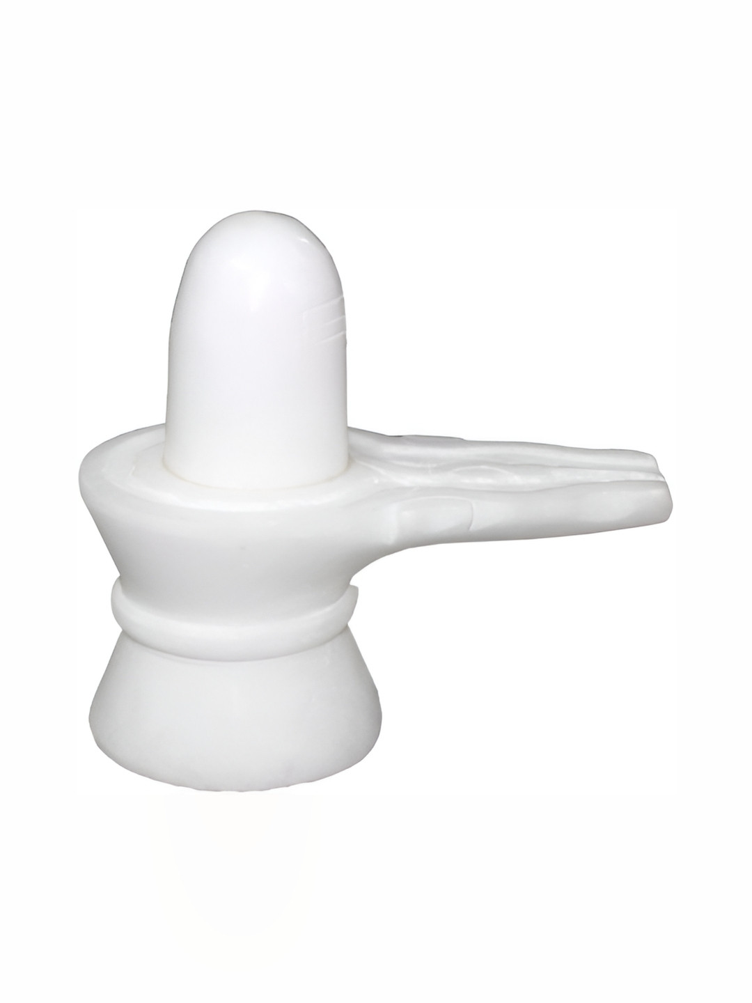 Navyaksh Shiv Ling White Stone Natural Prayer Room Tiny Showpiece - 2.6 Inches