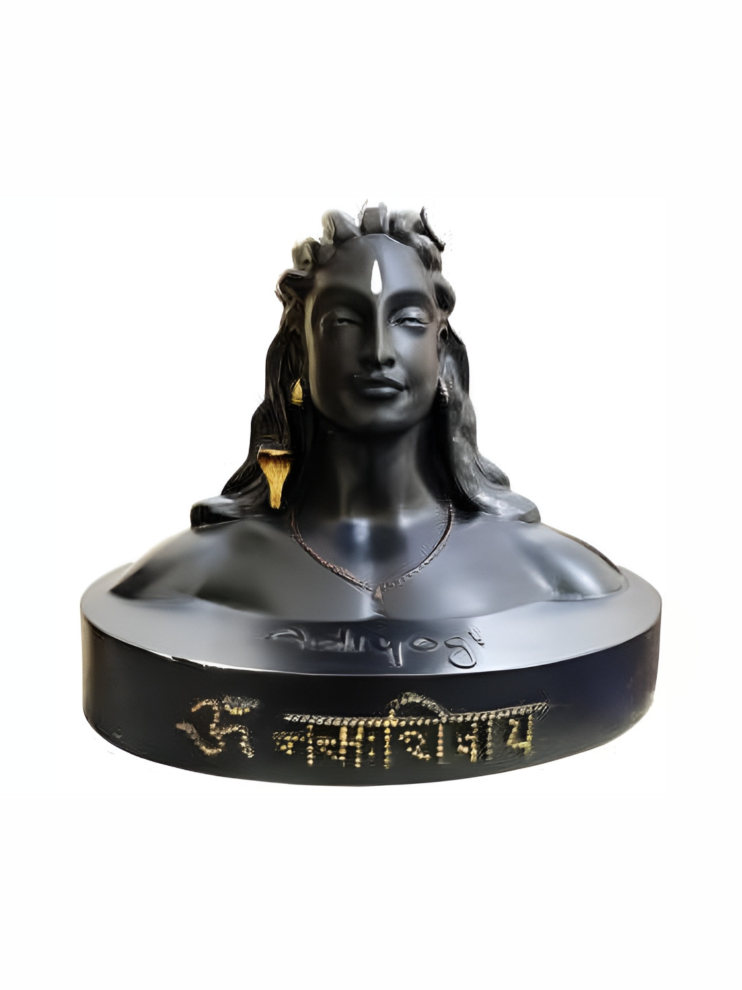 Navyaksh Yogi Black Polyresin Matte Living Room Tiny Showpiece - 2.2 Inches
