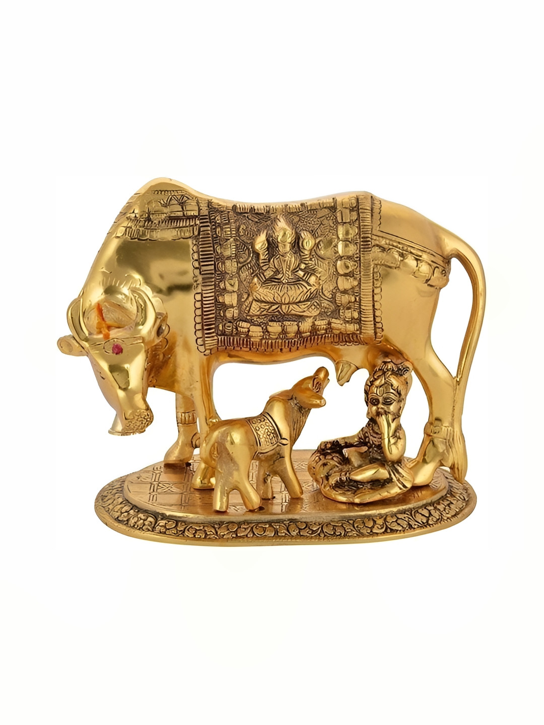 Navyaksh Gold Metal Metallic Home Office Small Showpiece - 7.1 Inches
