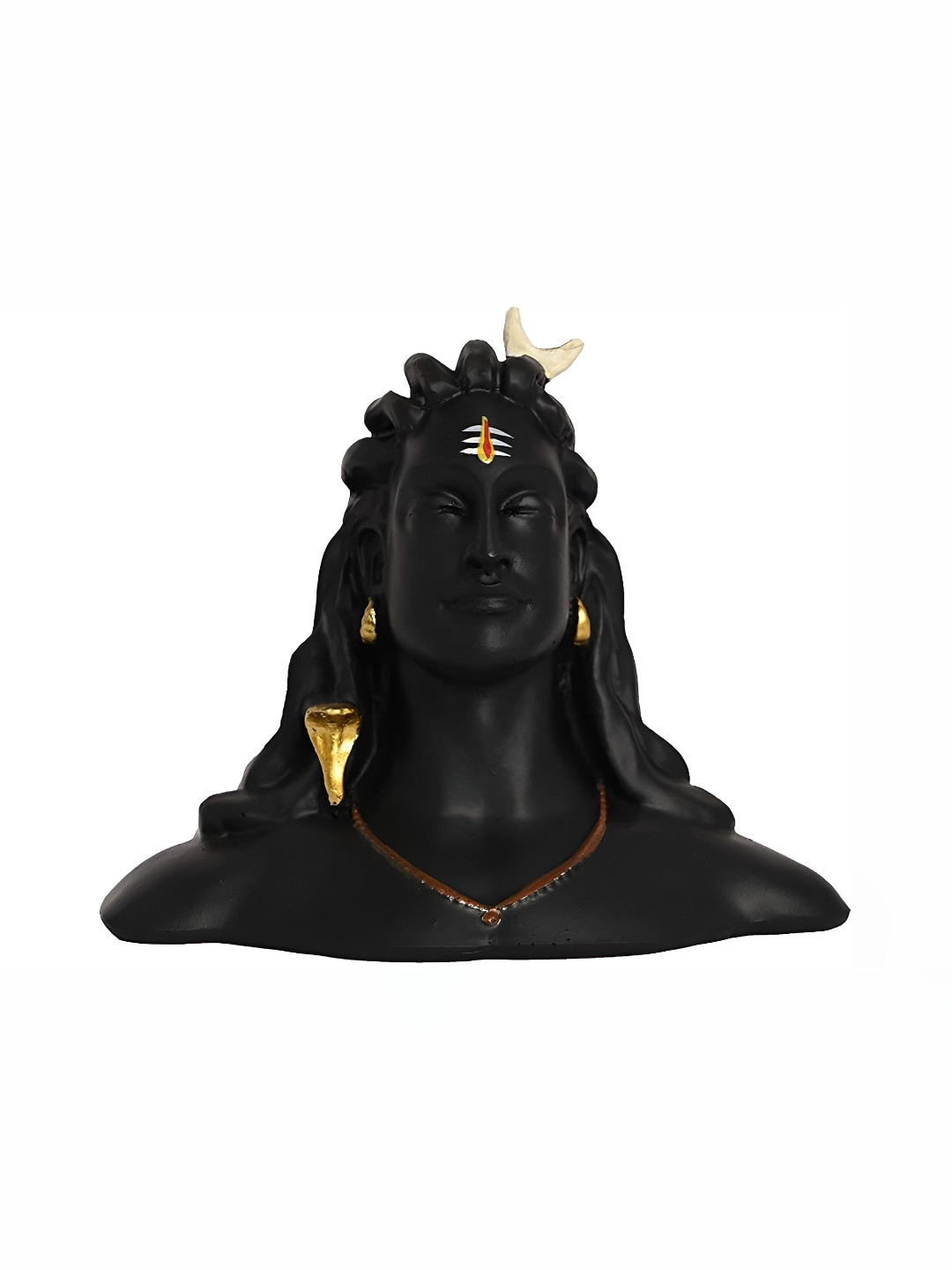 Navyaksh Yogi Black Stone Natural Prayer Room Tiny Showpiece - 2.8 Inches