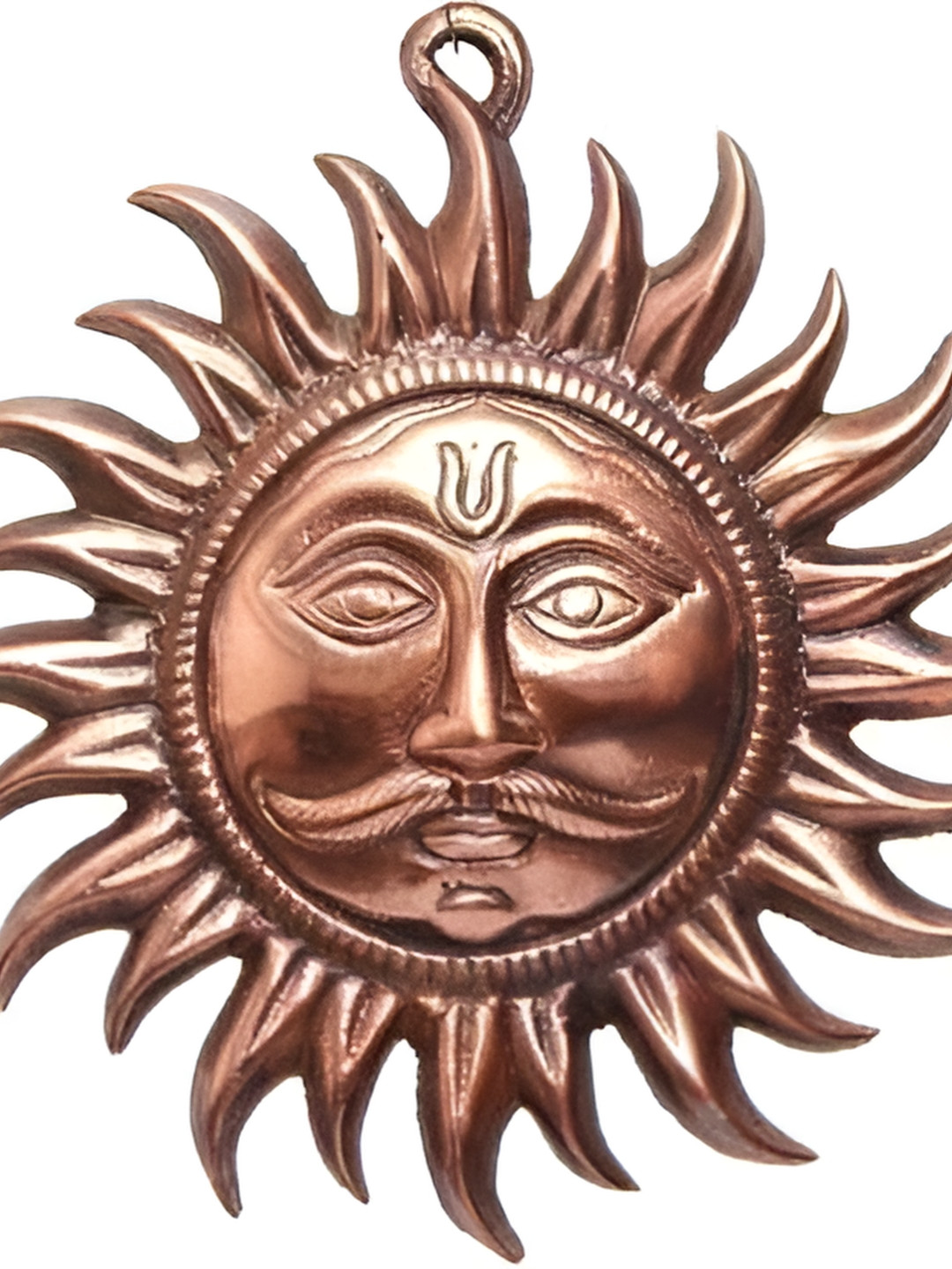 Navyaksh Suraj Copper Metal Metallic Prayer Room Small Showpiece - 0.4 Inches