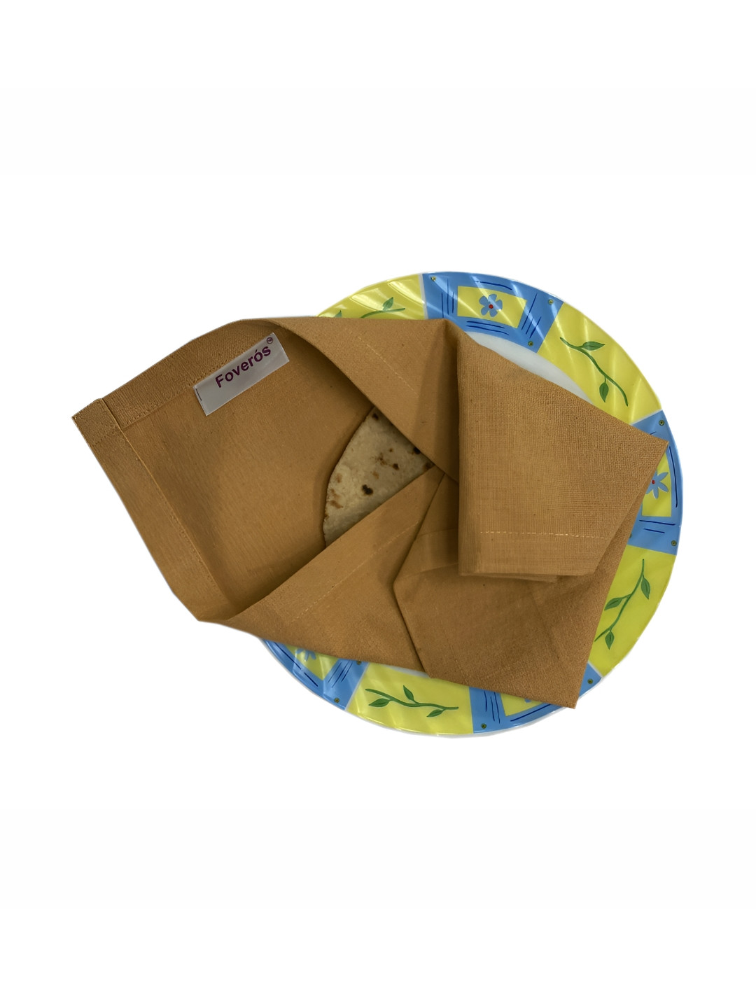 FOVEROS Mustard Yellow 3 Pieces 35 cm x 35 cm Cotton Lunch Box Napkins