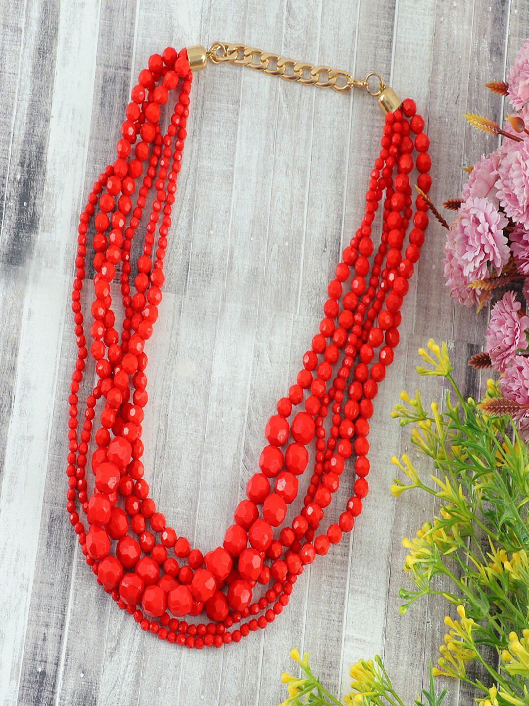 UNIVERSITY TRENDZ Gold-Plated Pearl Beaded Layered Necklace