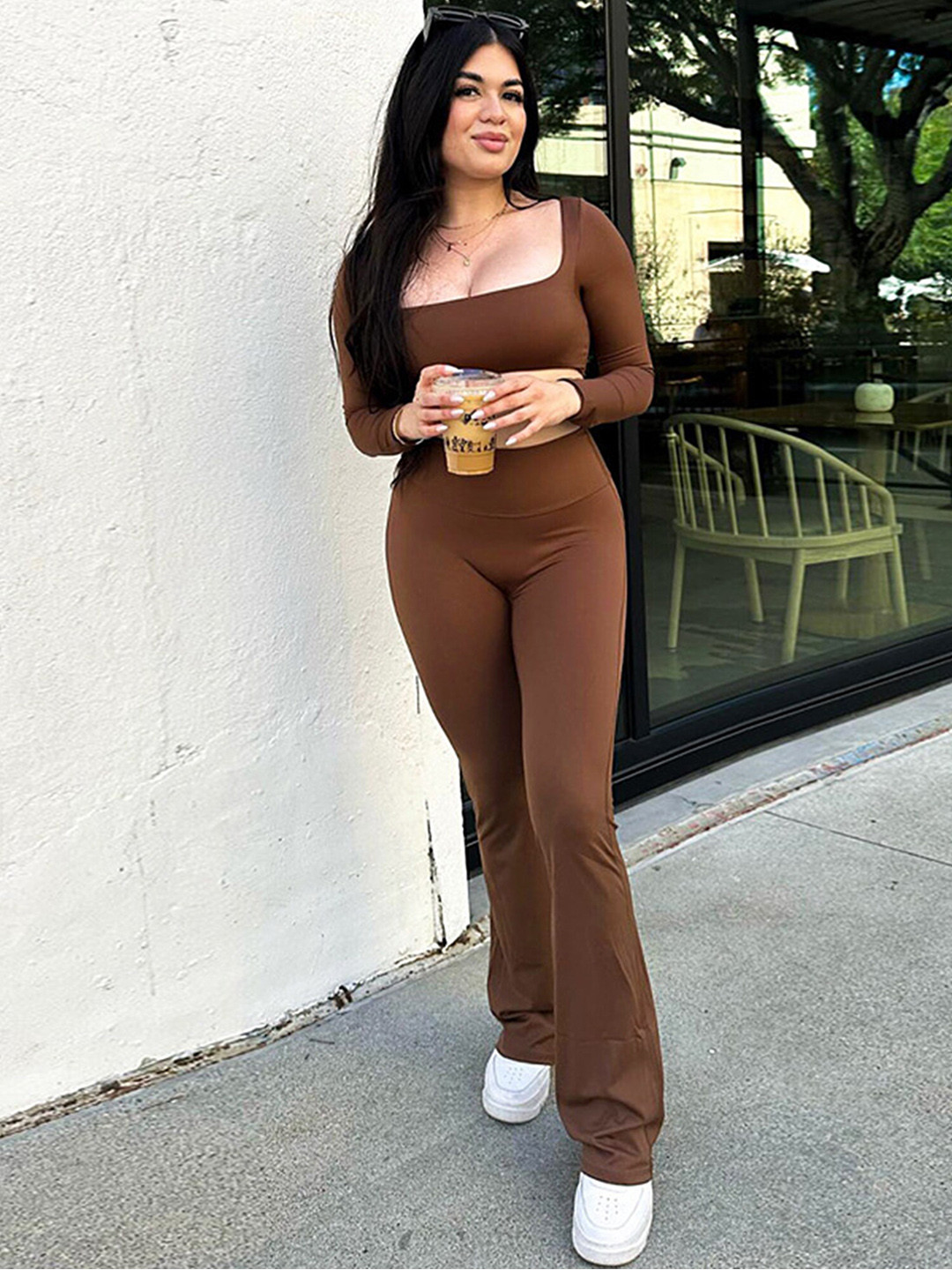 LULU & SKY Crop Top With Bootcut Trousers