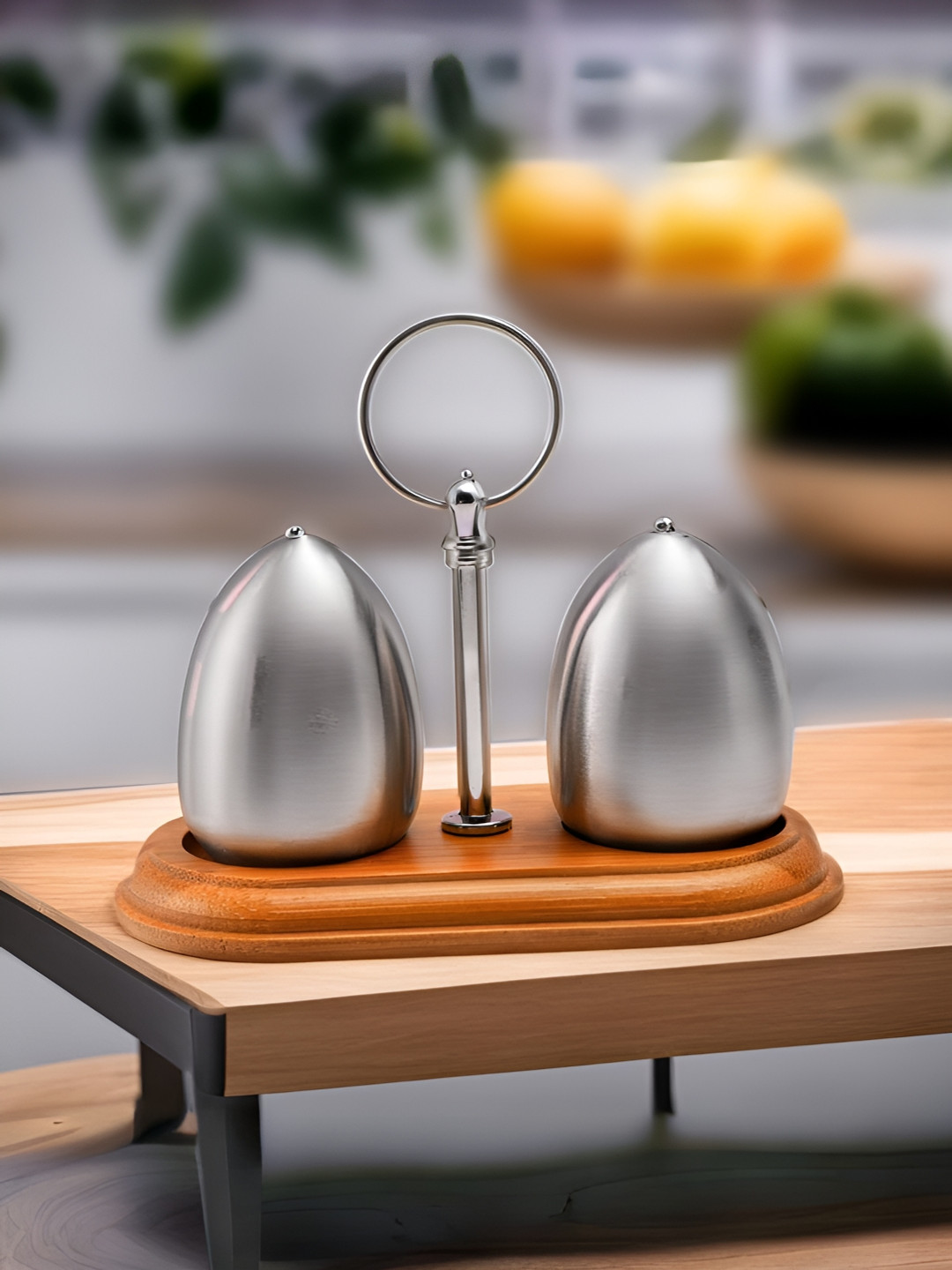The Better Home 2-Pcs White Stainless Steel Salt & Pepper Shaker Set