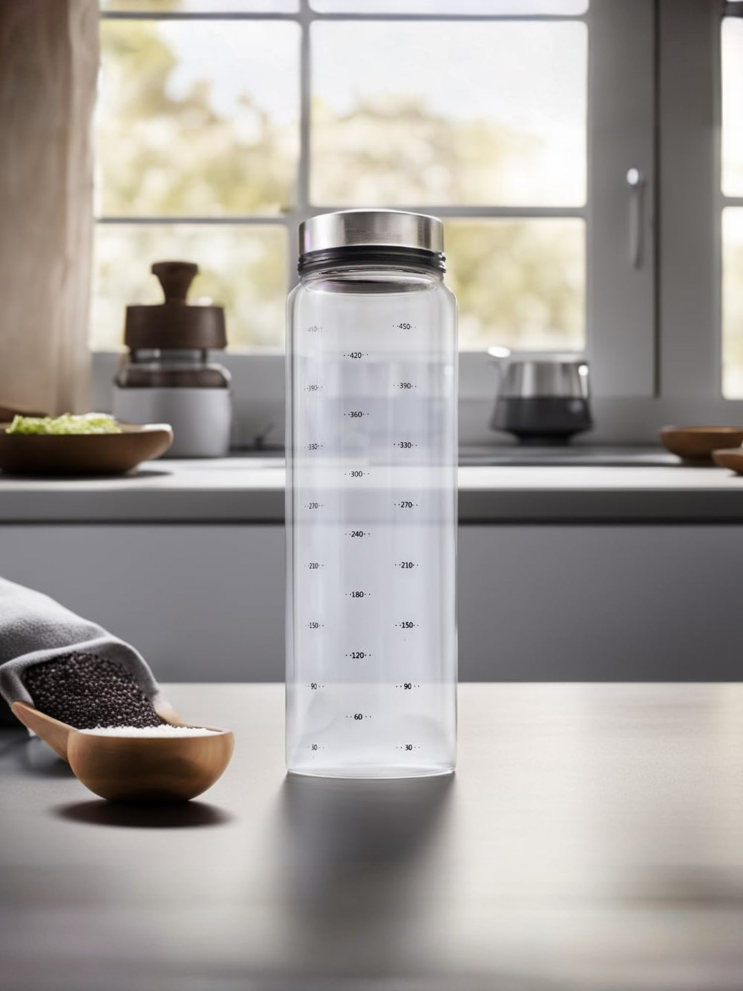 The Better Home Transparent Glass Easy To Clean Screw Top Dispenser