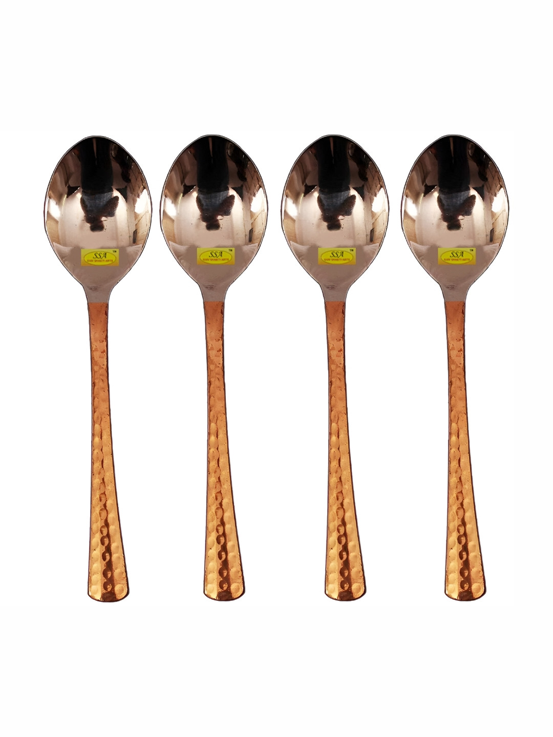 Shivshakti Arts Brown 4 Pieces Copper Dessert Spoons