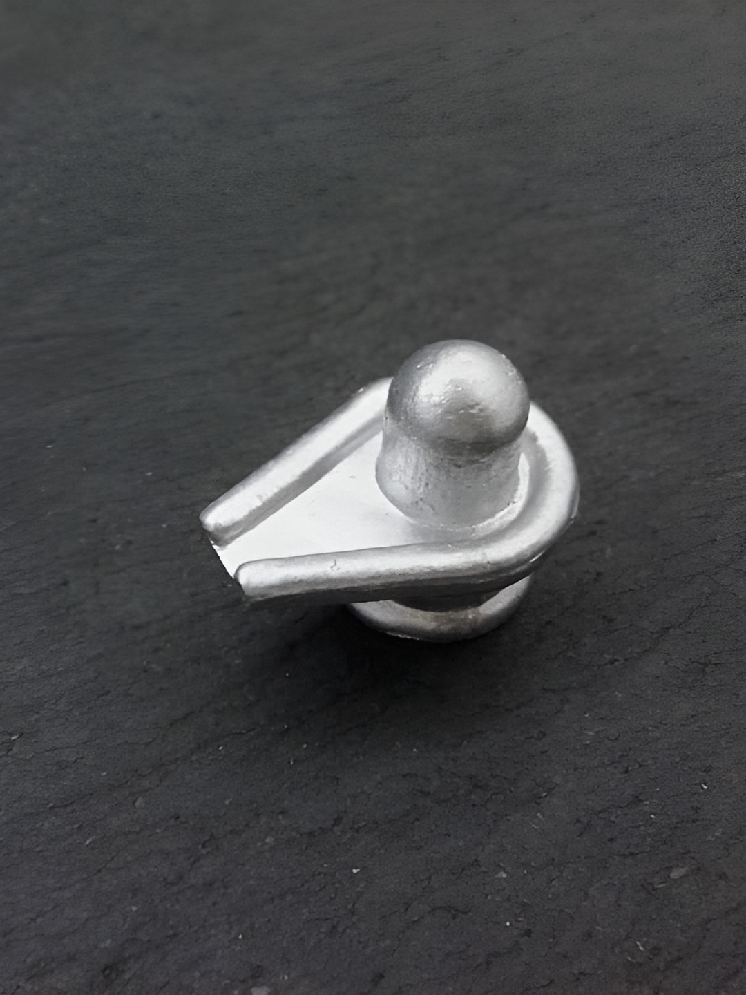 Navyaksh Grey Silver Metallic Prayer Room Tiny Showpiece - 0.8 Inches