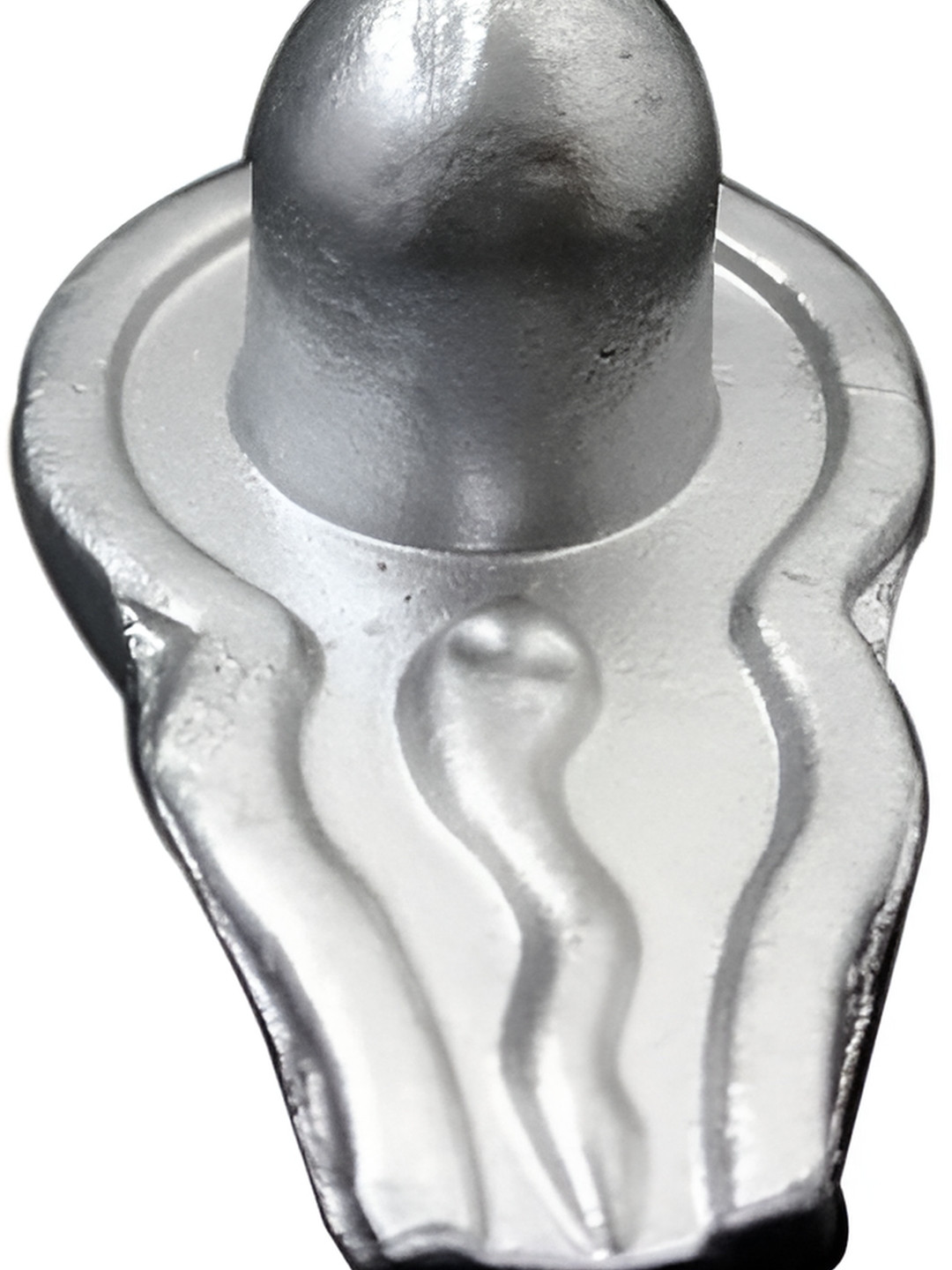 Navyaksh Shivling Silver Metallic Prayer Room Small Showpiece - 1 Inches