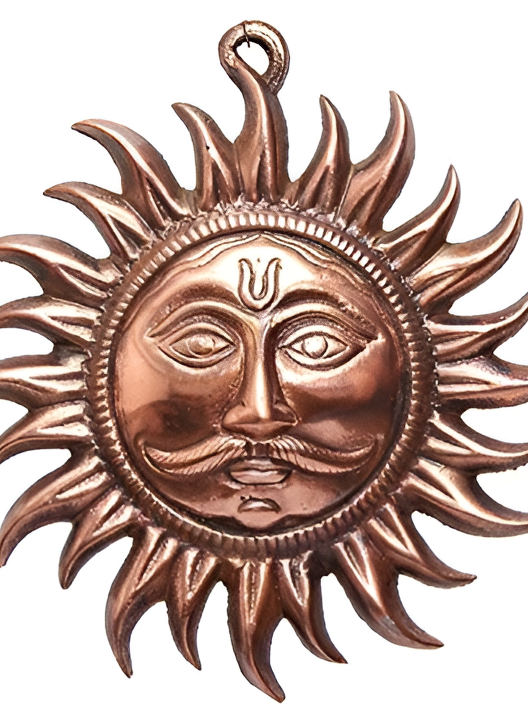 Navyaksh Suraj Copper Metal Metallic Prayer Room Small Showpiece - 1.6 Inches