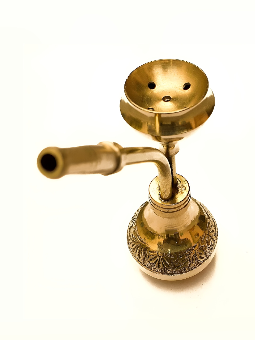 Navyaksh Hucca Gold Metal Metallic Prayer Room Medium Showpiece - 4.7 Inches