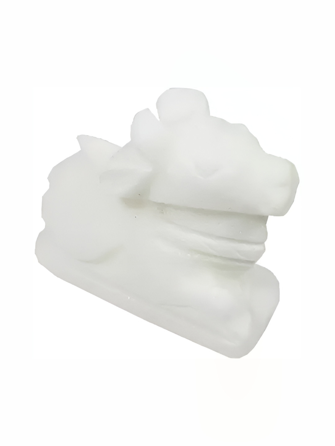 Navyaksh Nandi White Metal Metallic Prayer Room Medium Showpiece - 1.6 Inches