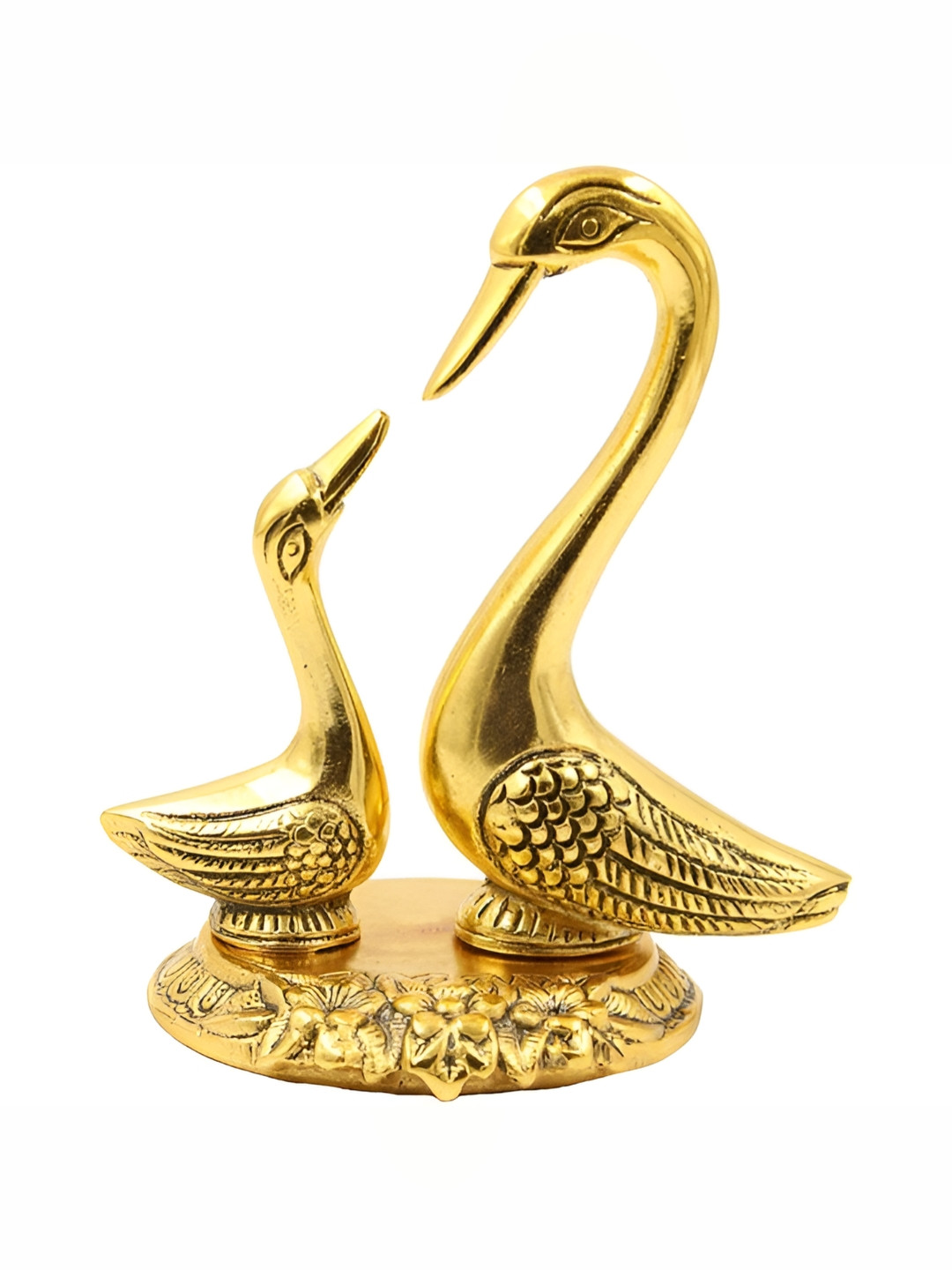Navyaksh Duck Gold Metal Metallic Prayer Room Small Showpiece - 3.1 Inches