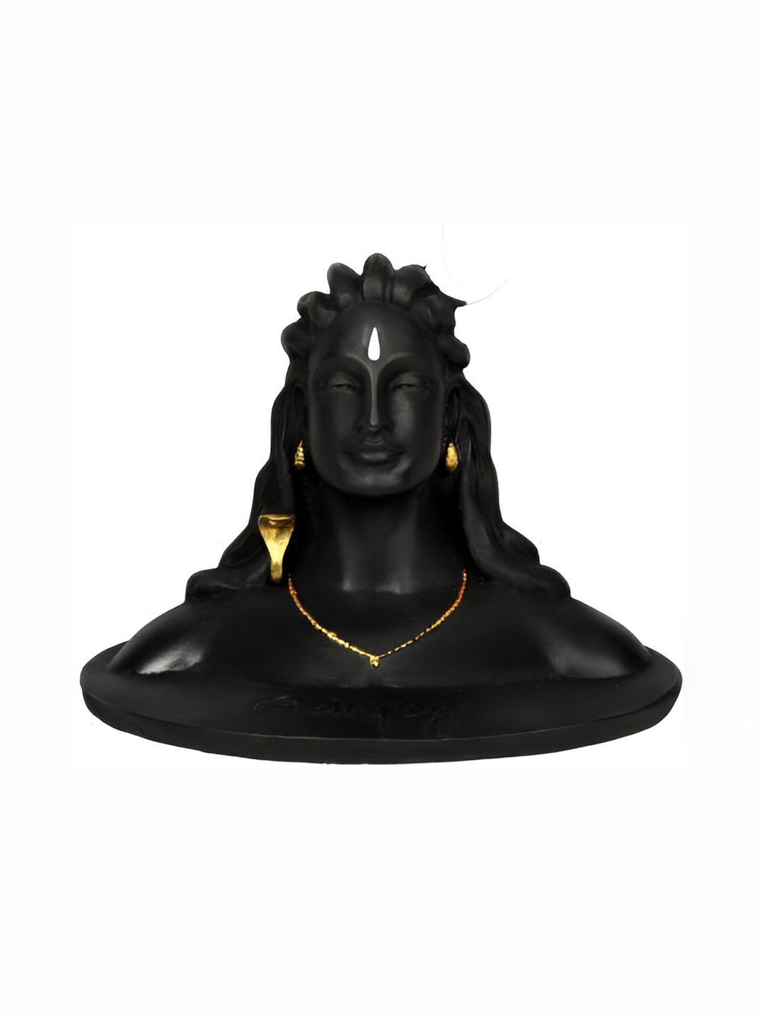 Navyaksh Yogi Black Polyresin Matte Prayer Room Small Showpiece - 3.4 Inches