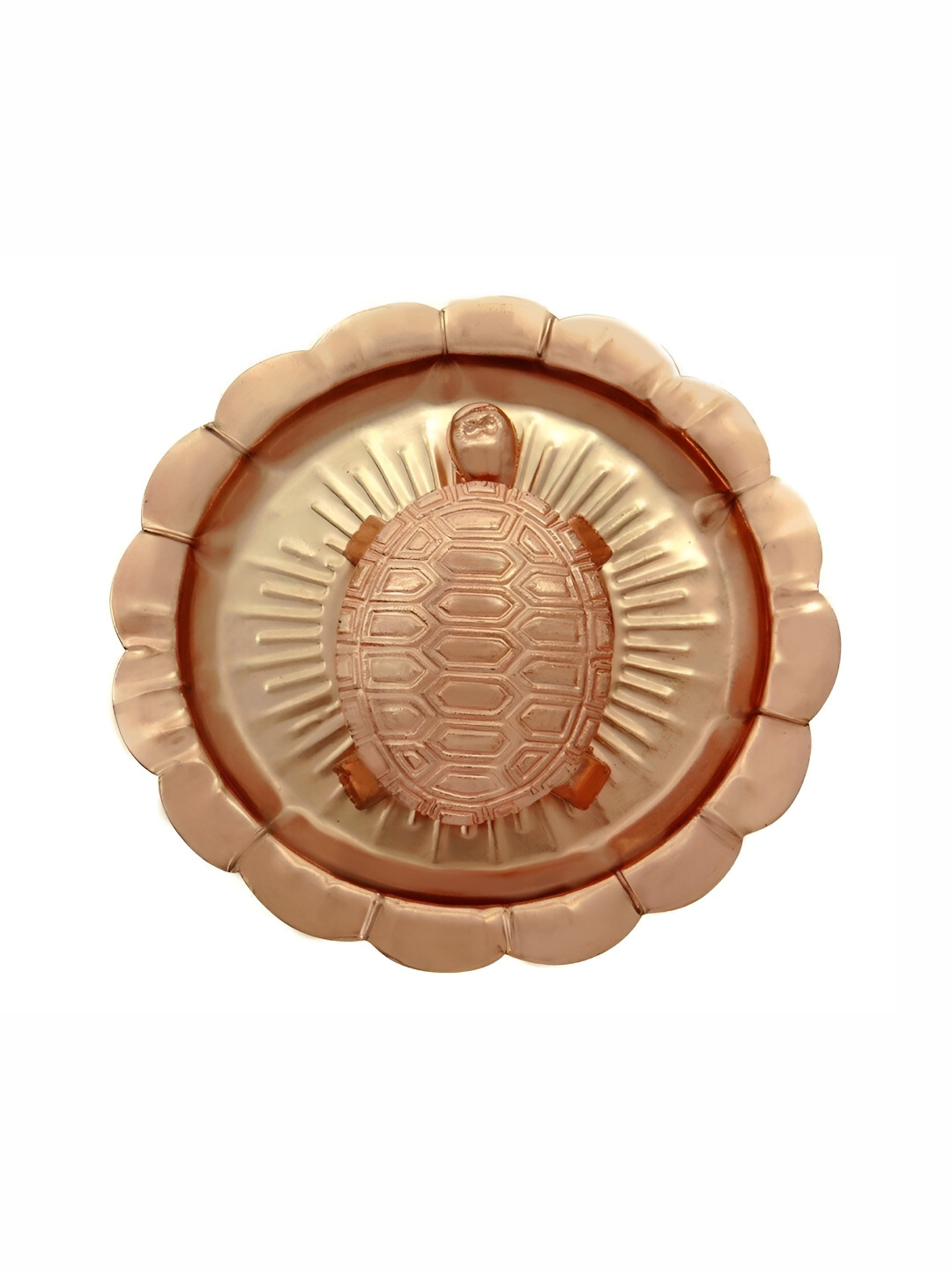 Navyaksh Kchua Plate Copper Prayer Room Set of 2 Tiny Showpieces - 1.6 Inches