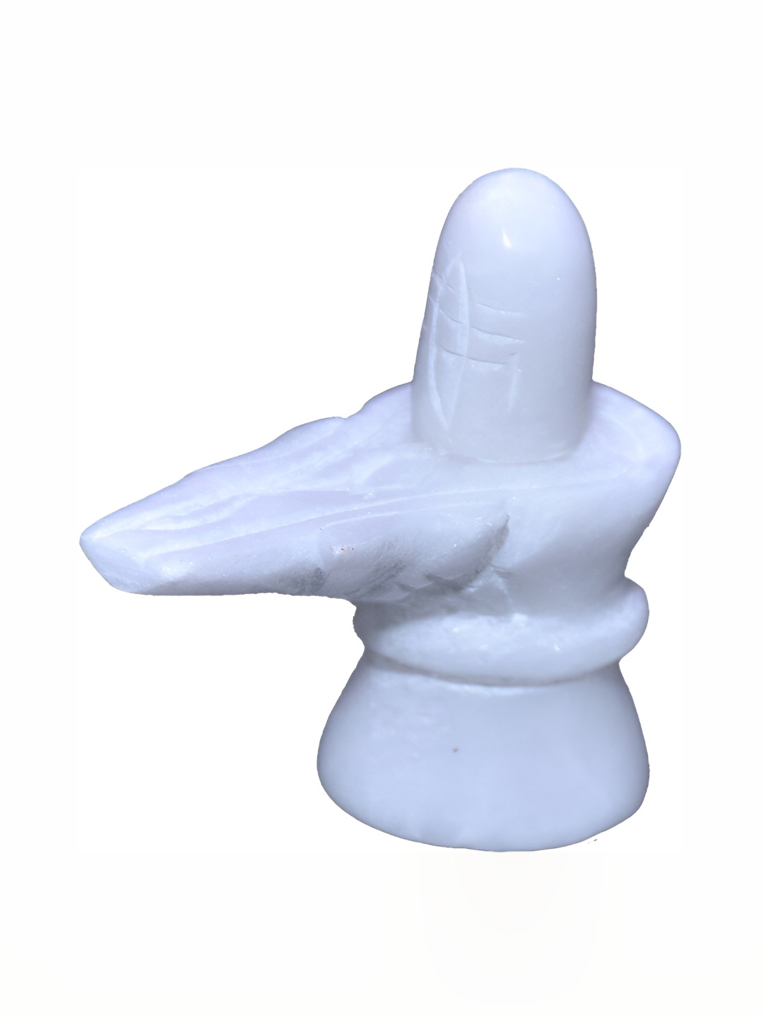 Navyaksh White Marble Glossy Prayer Room Small Showpiece - 1 Inches