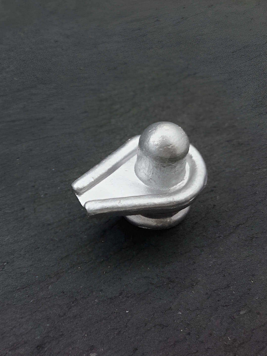 Navyaksh Shiv Ling Silver Metal Metallic Prayer Room Tiny Showpiece - 0.8 Inches