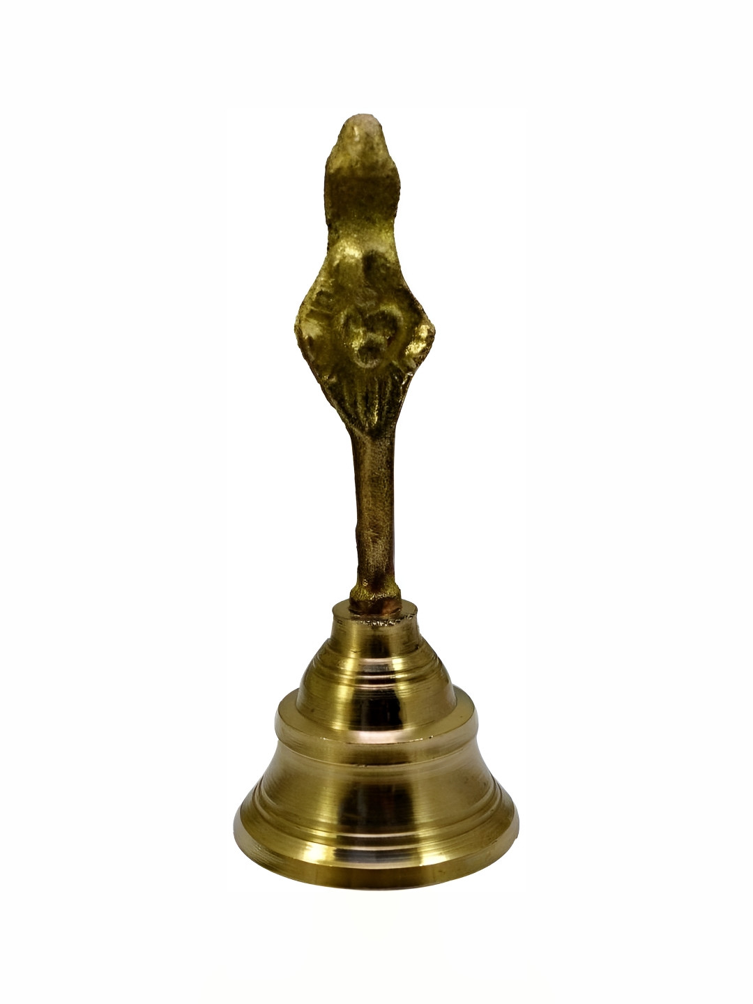 Navyaksh Ghanti Gold Brass Metallic Prayer Room Small Showpiece - 1.6 Inches