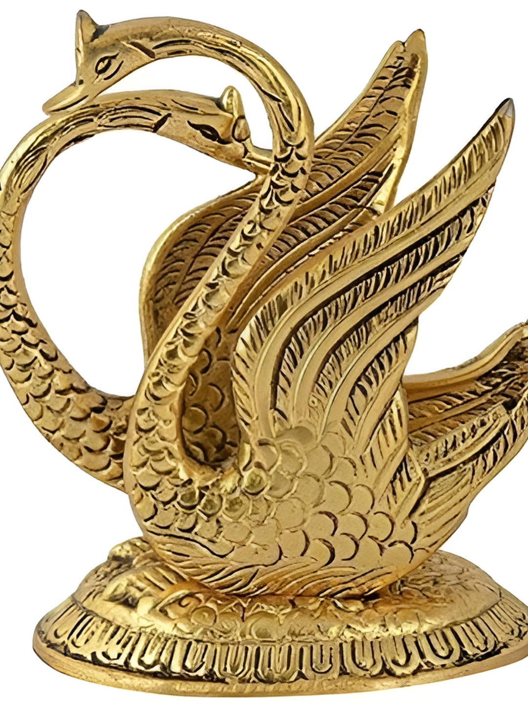 Navyaksh Swan Duck Gold Aluminium Metallic Living Room Medium Showpiece - 4.3 Inches